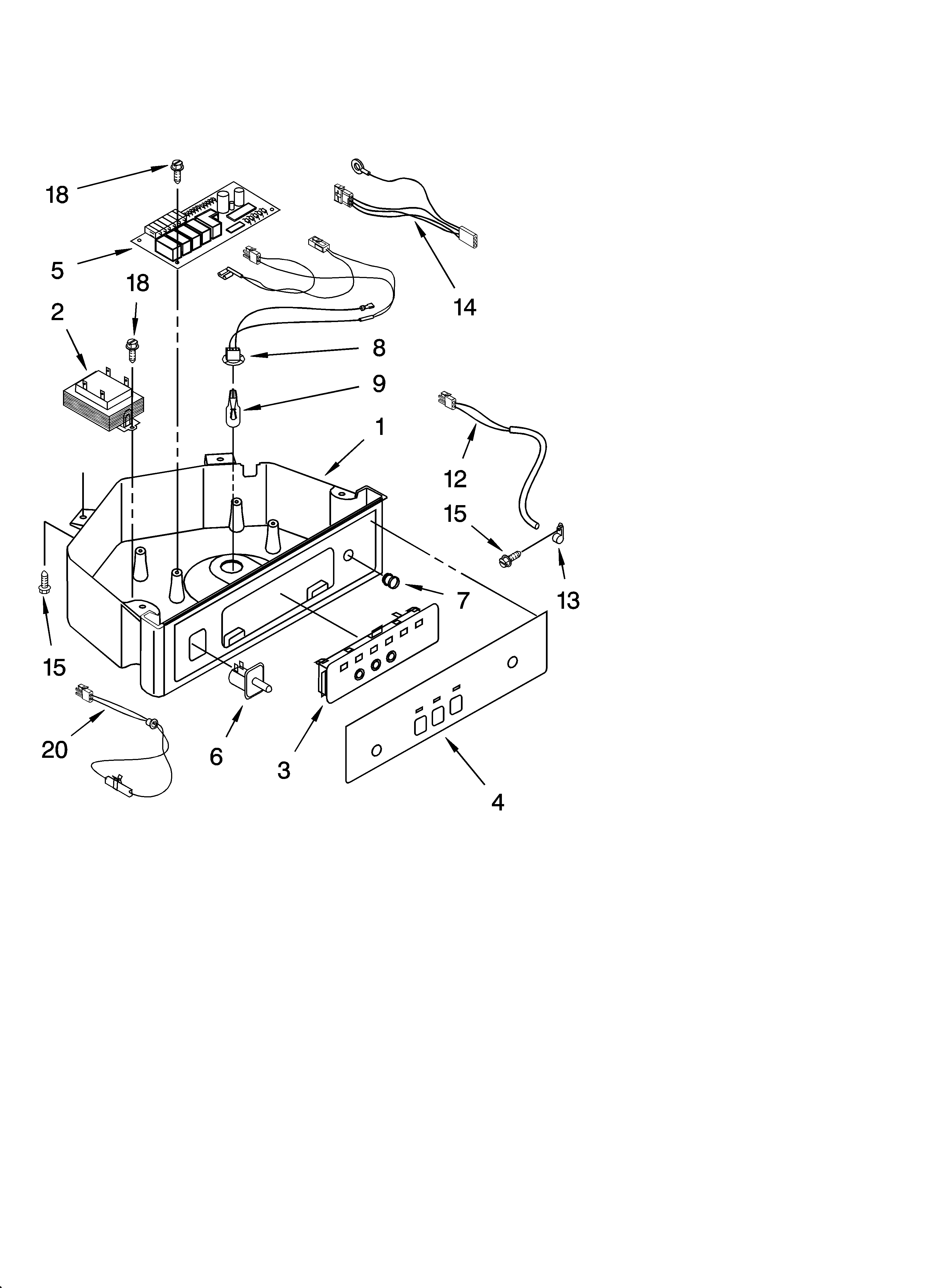 KitchenAid KUIS15PRHW8 control panel parts diagram