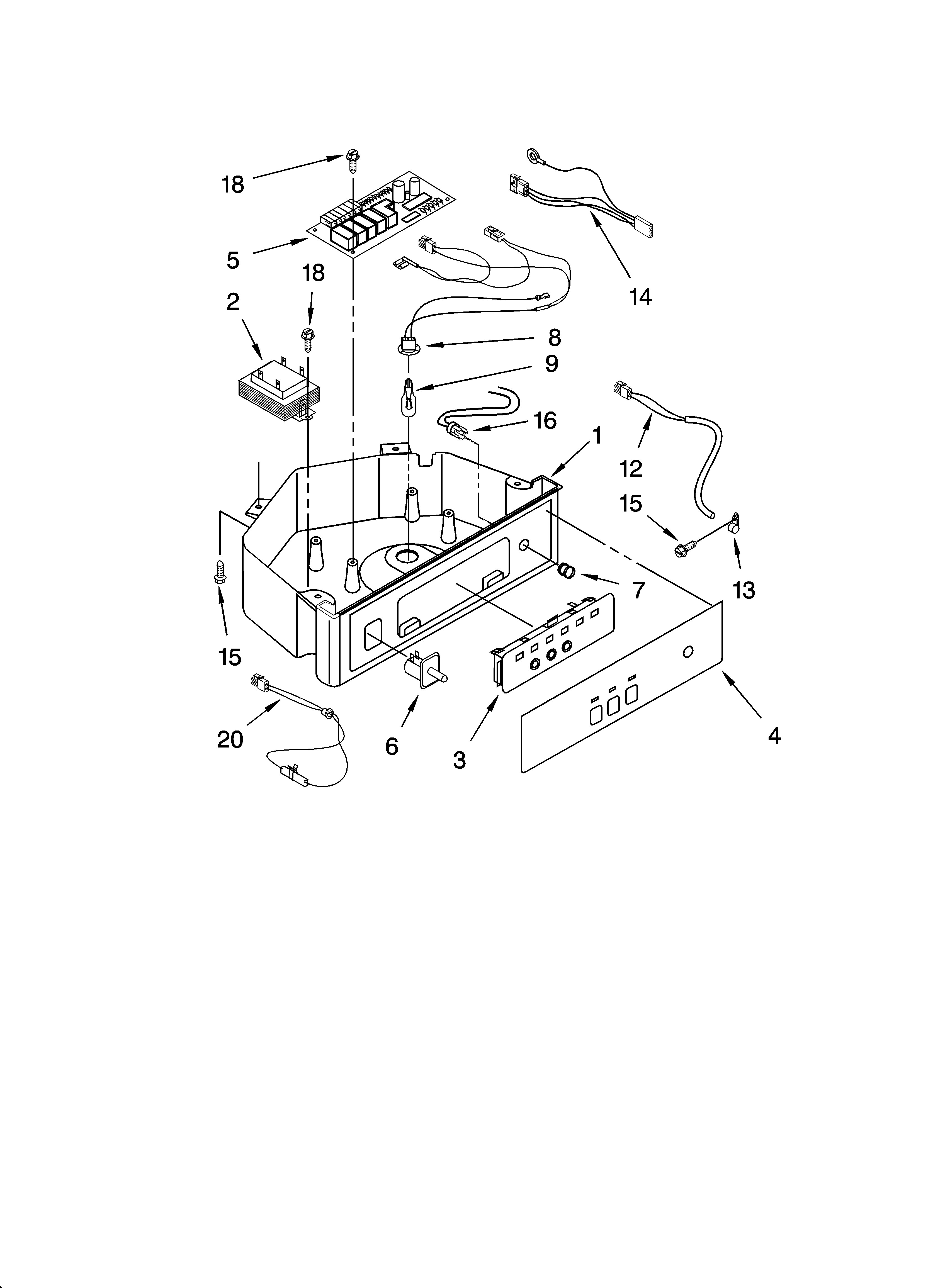 KitchenAid KUIS18PNJW7 control panel parts diagram