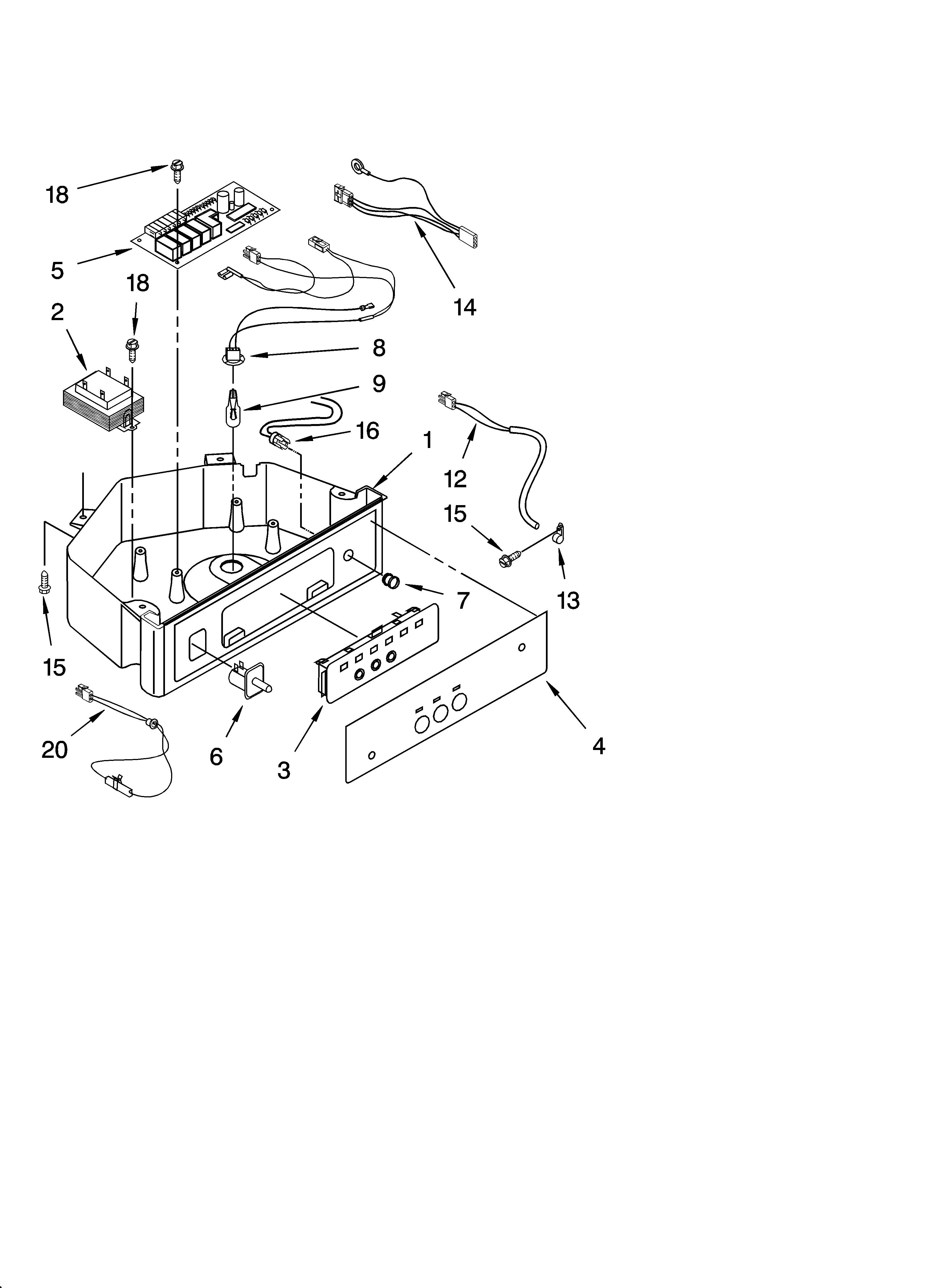 KitchenAid KUIV18NNMM3 control panel parts diagram