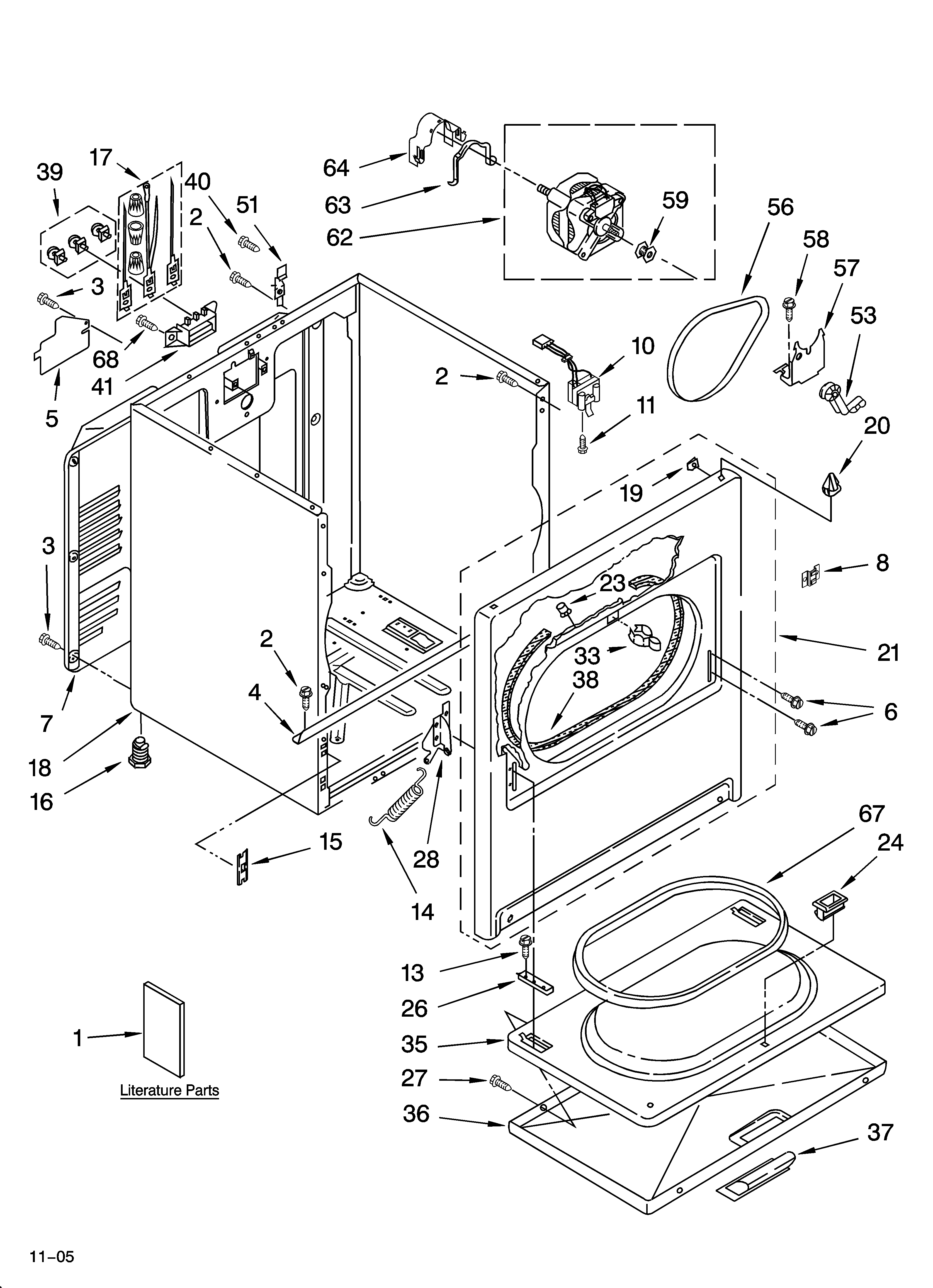 Whirlpool LEQ8000JQ4 cabinet parts diagram