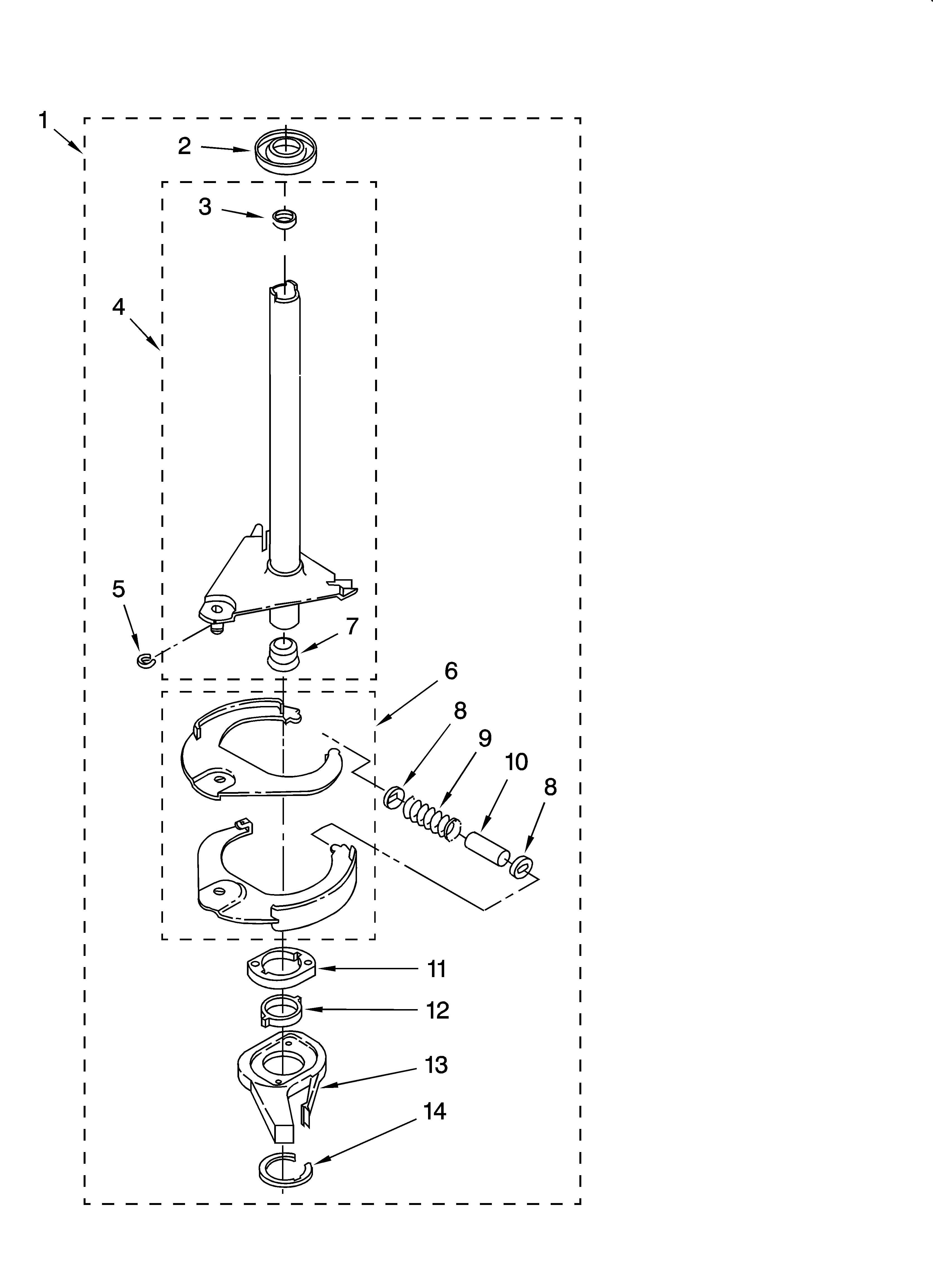 Whirlpool LSR7133PQ2 brake and drive tube parts diagram