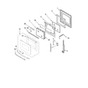 Whirlpool RBD245PRS00 upper oven door parts diagram