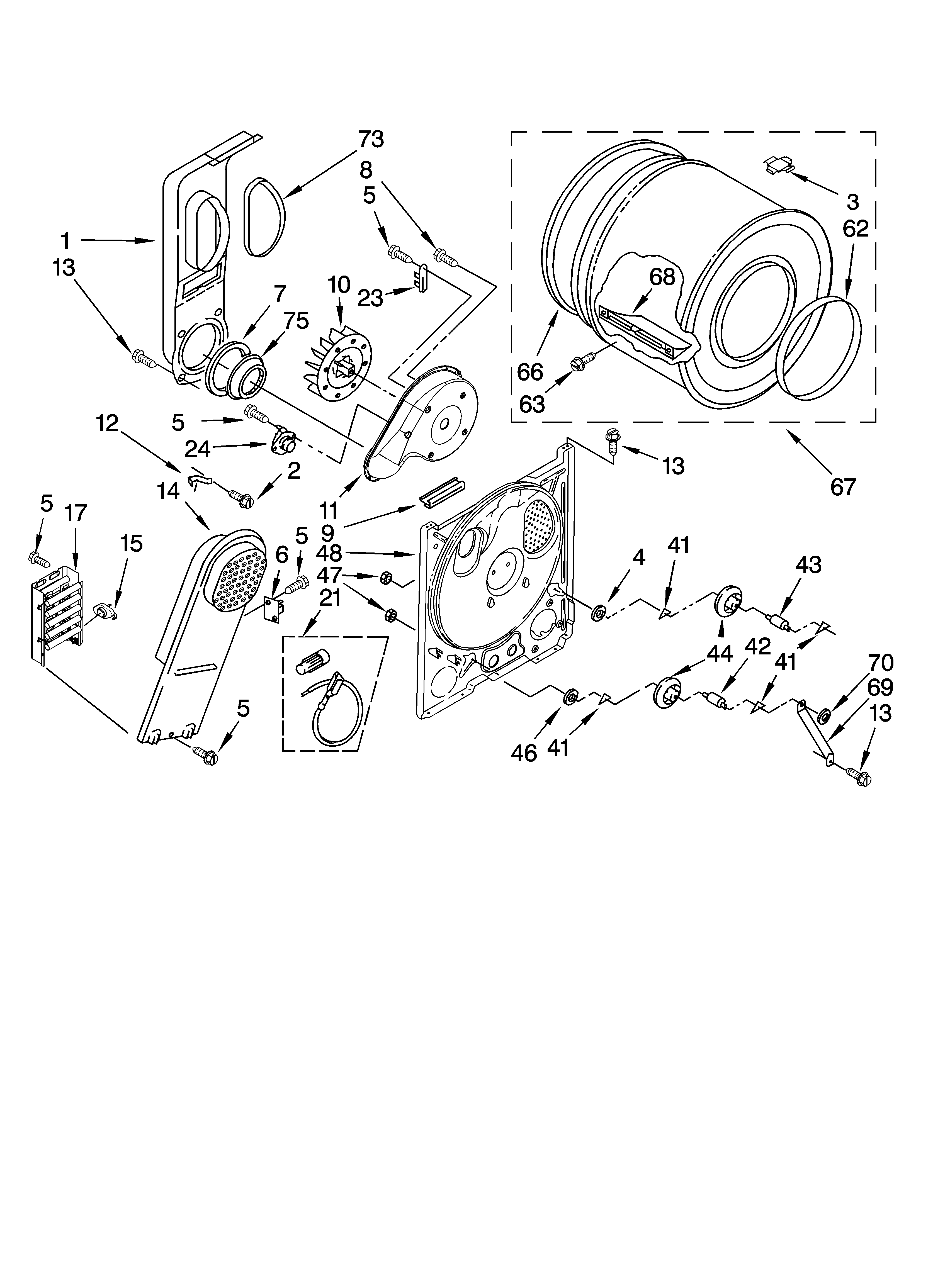 Roper REX6634RQ1 bulkhead parts, optional parts (not included) diagram