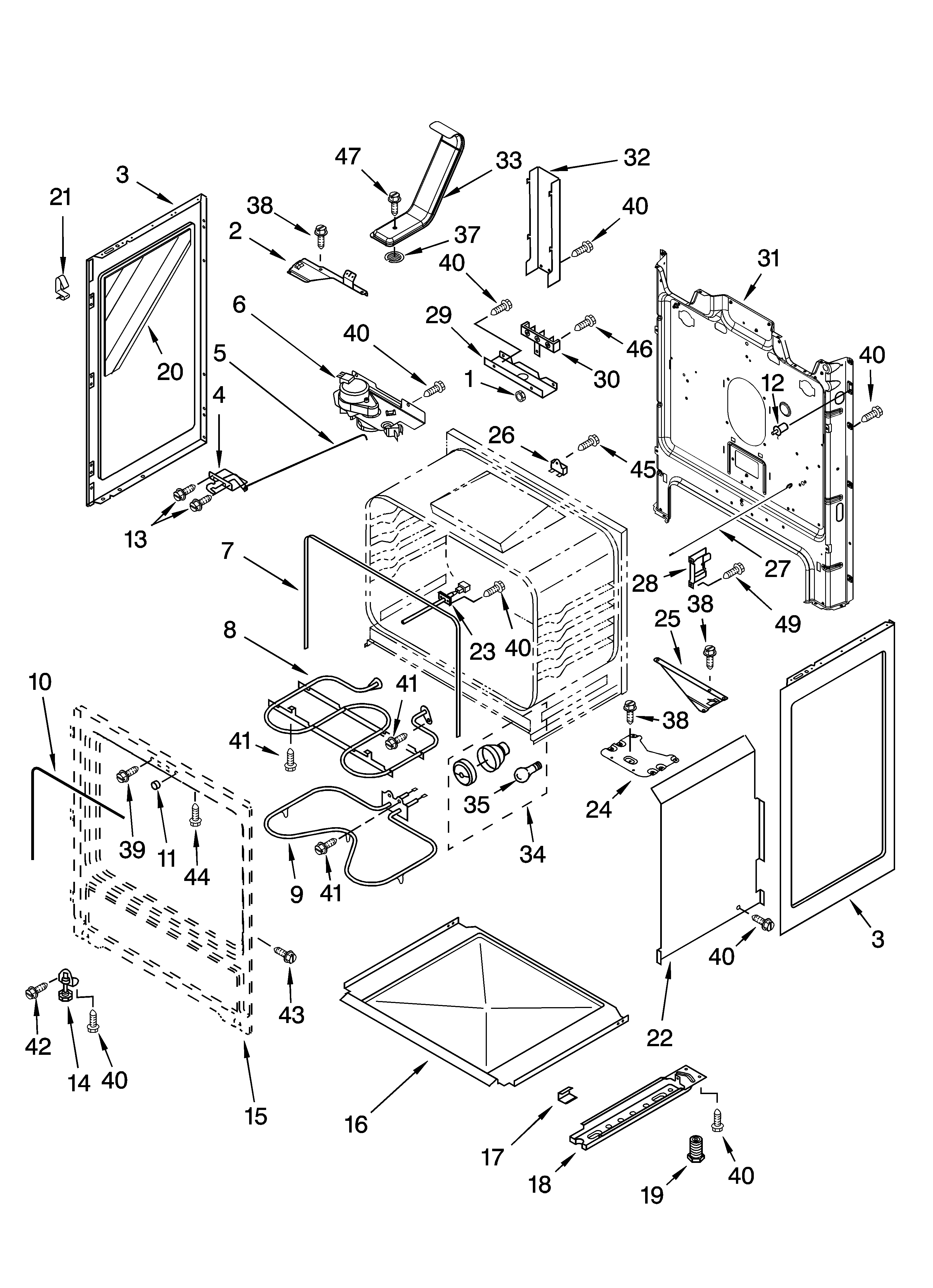 Whirlpool RF380LXPS2 chassis parts diagram