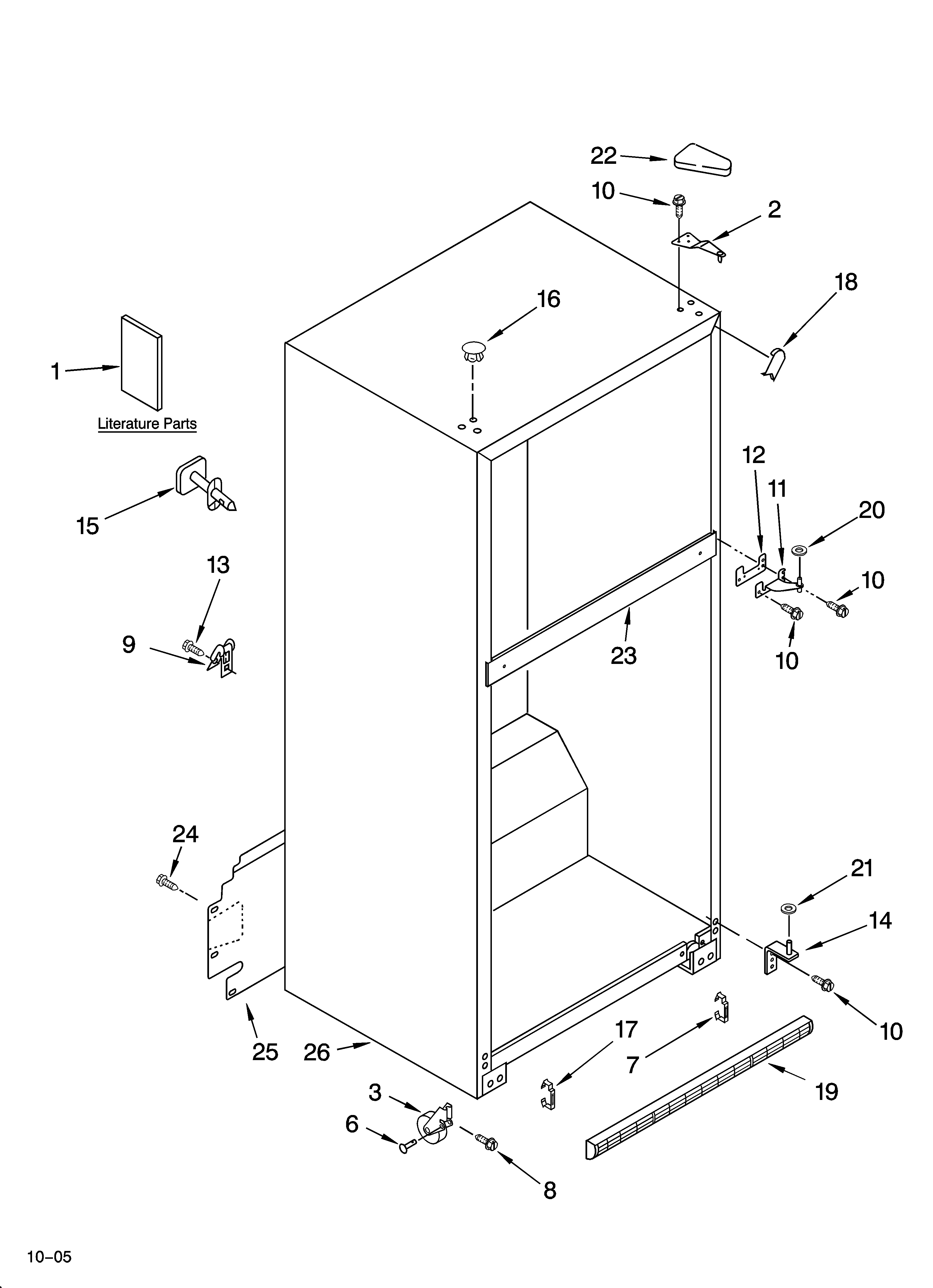 Roper RT18DKXKQ09 cabinet parts diagram