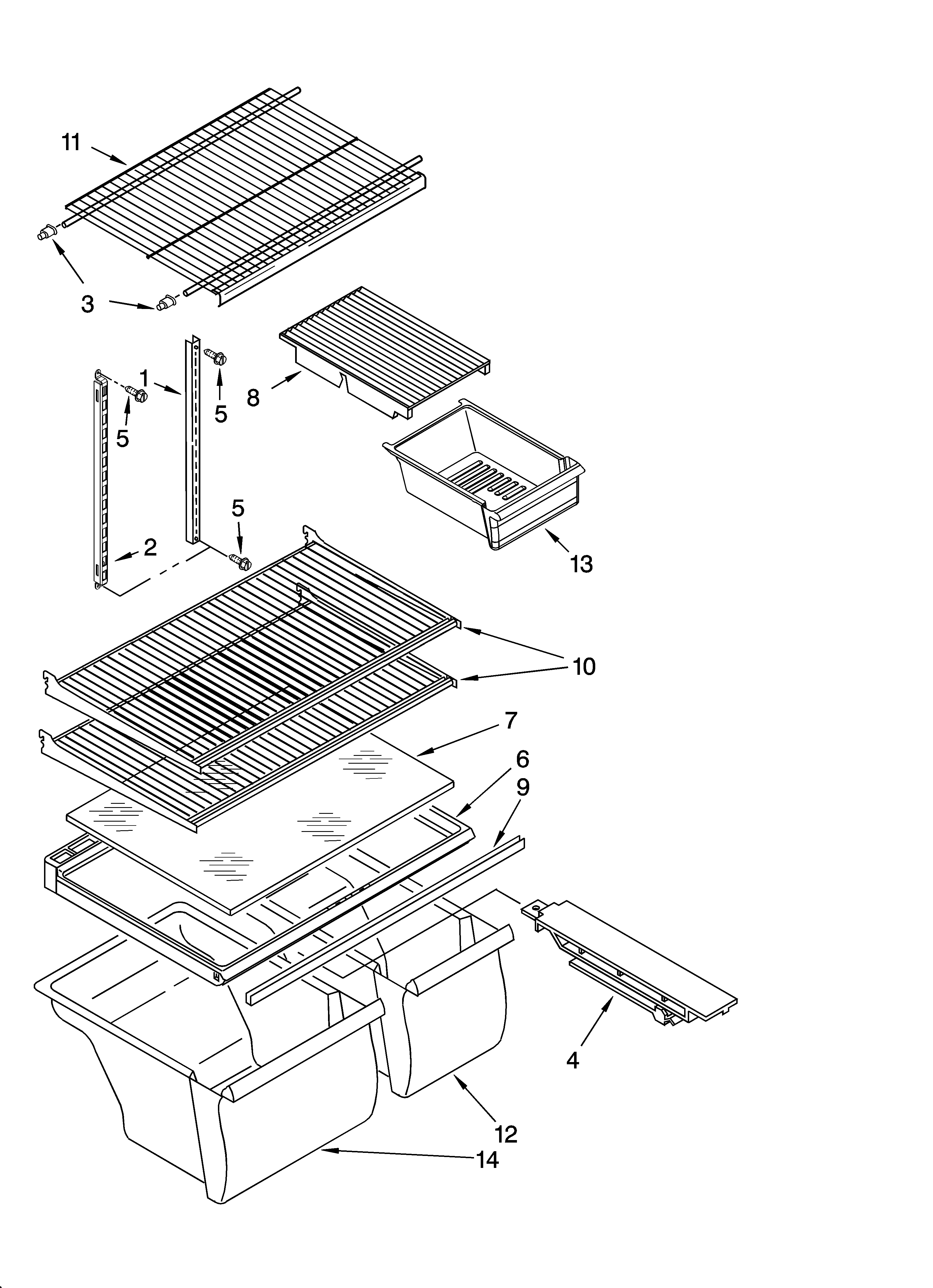 Roper RT18DKXKQ09 shelf parts diagram