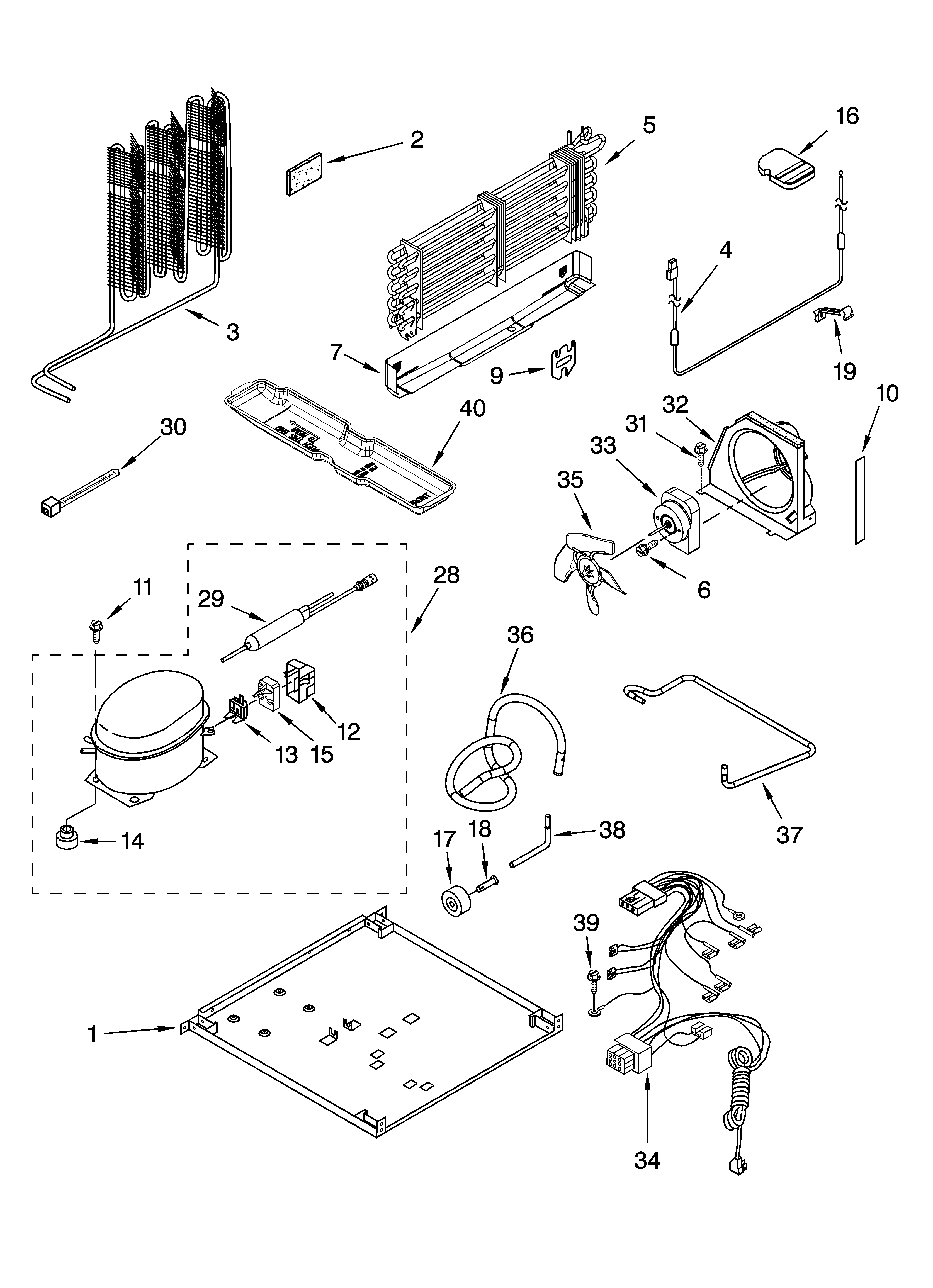 Roper RT18DKXKQ09 unit parts, optional parts diagram