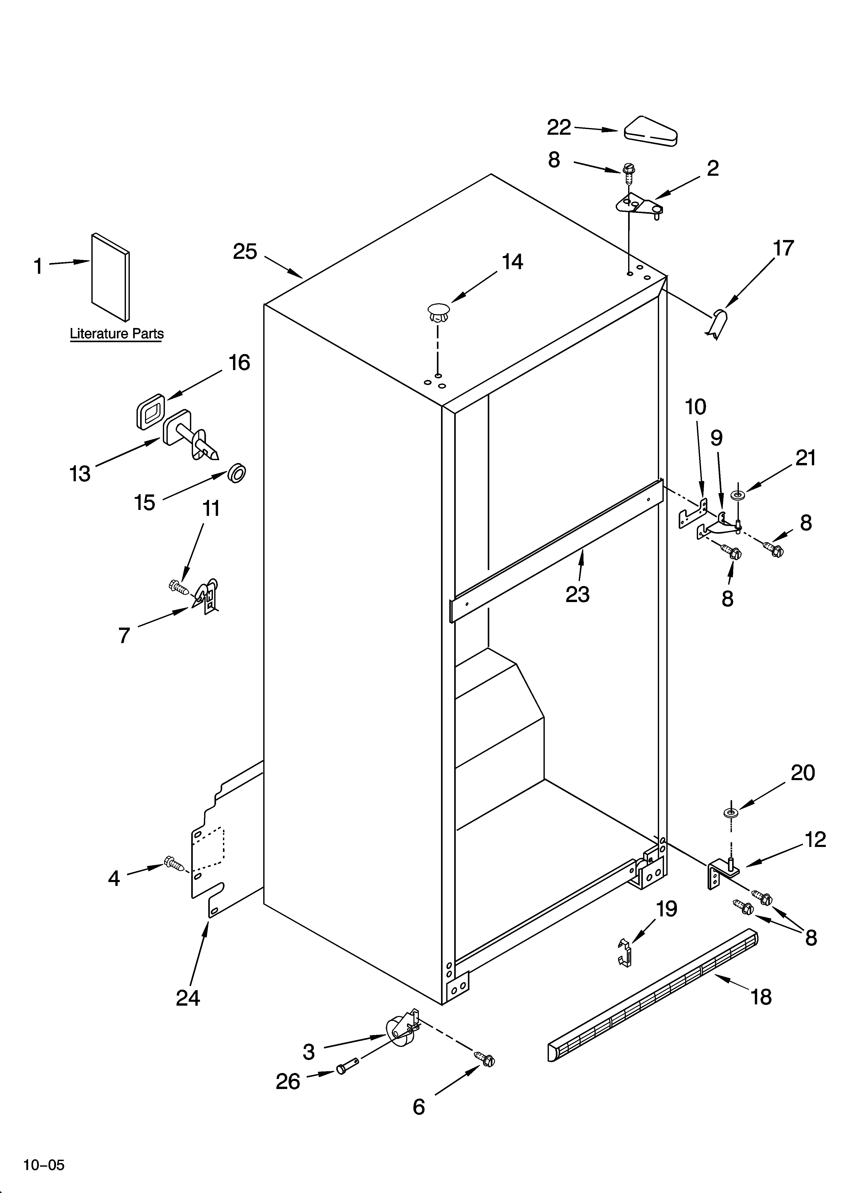 Roper RT21AKXKQ06 cabinet parts diagram