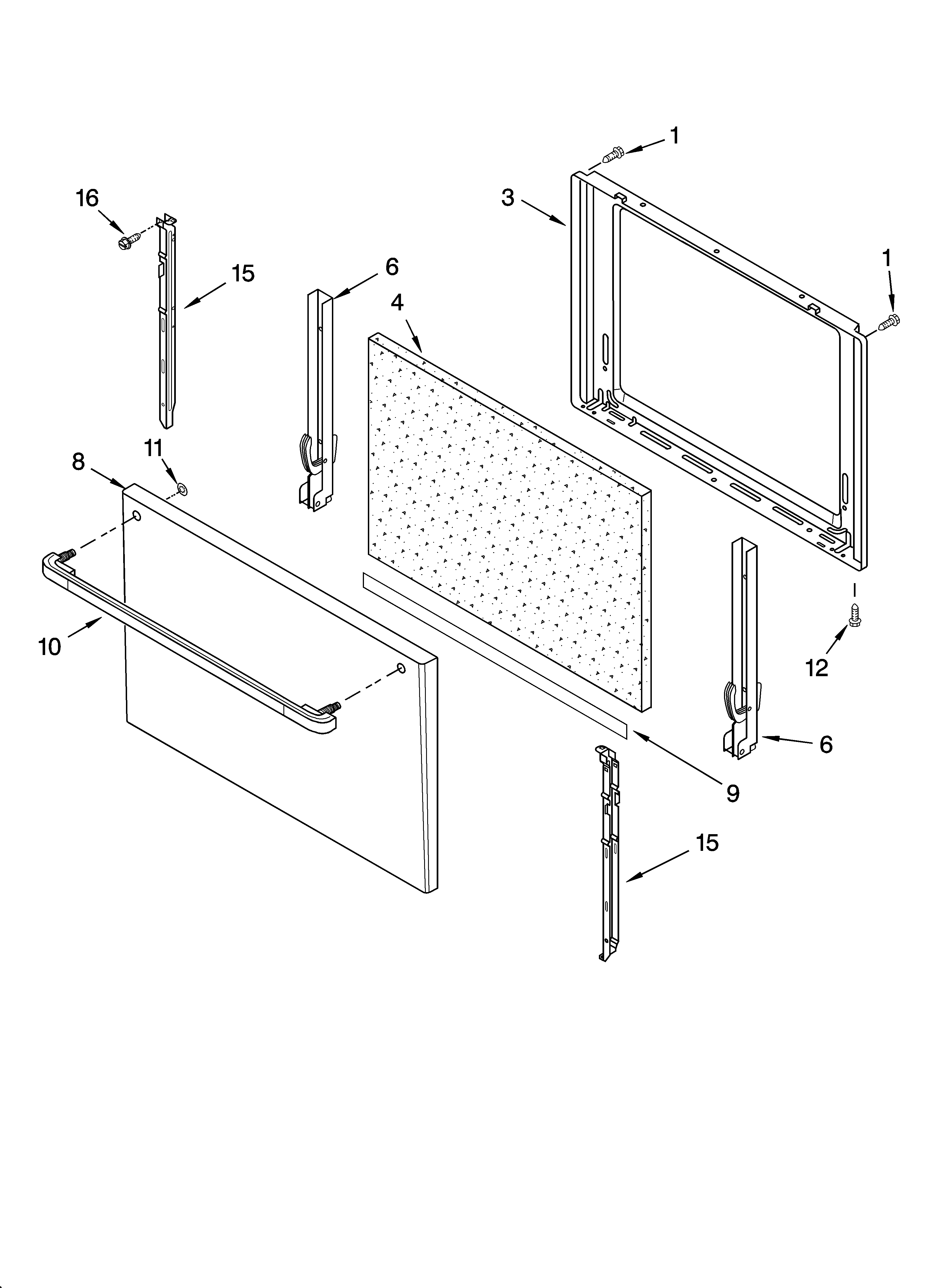 Whirlpool SF3020EKT4 door parts, optional parts diagram