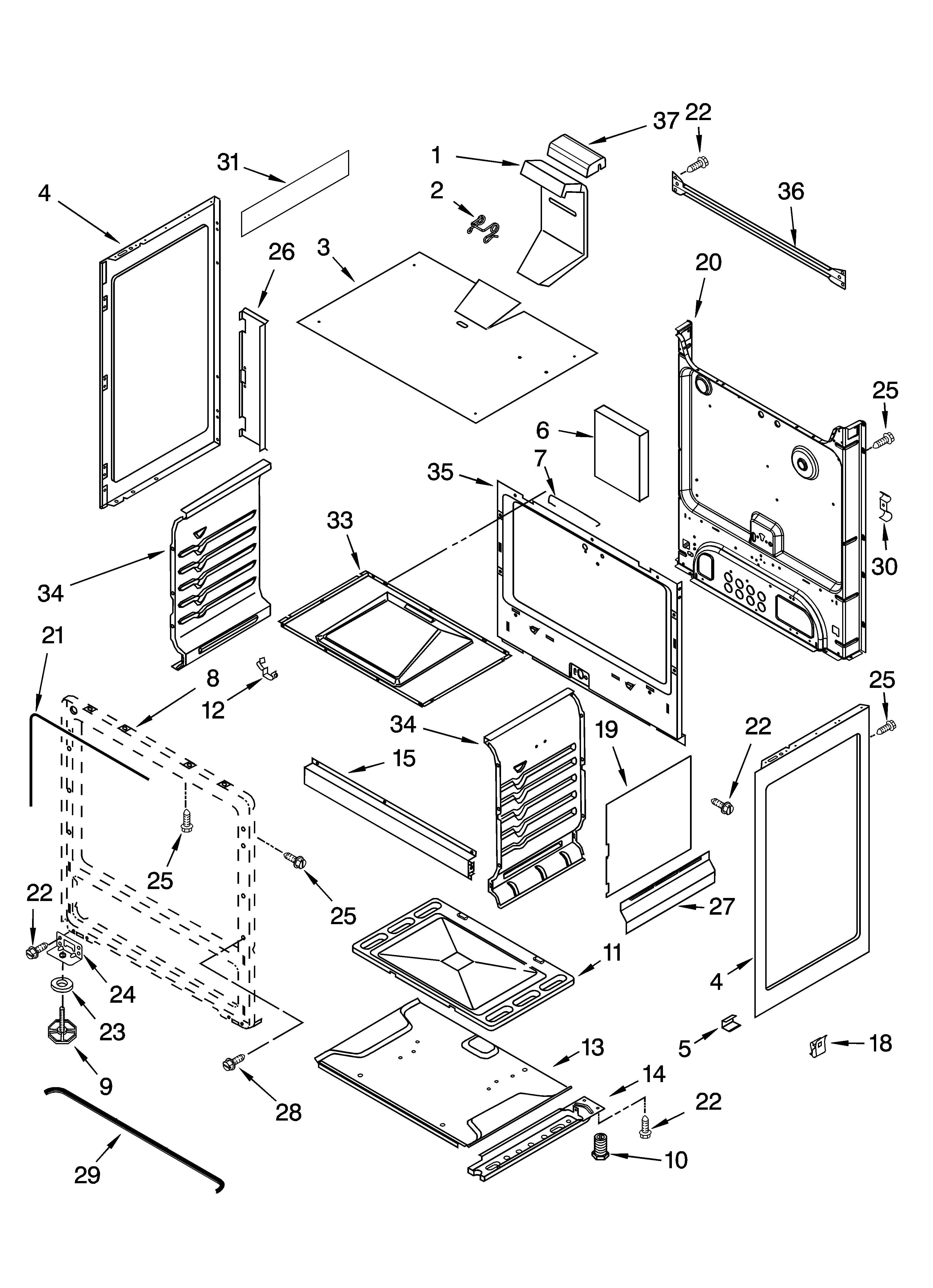 Whirlpool SF3020SKQ4 chassis parts diagram