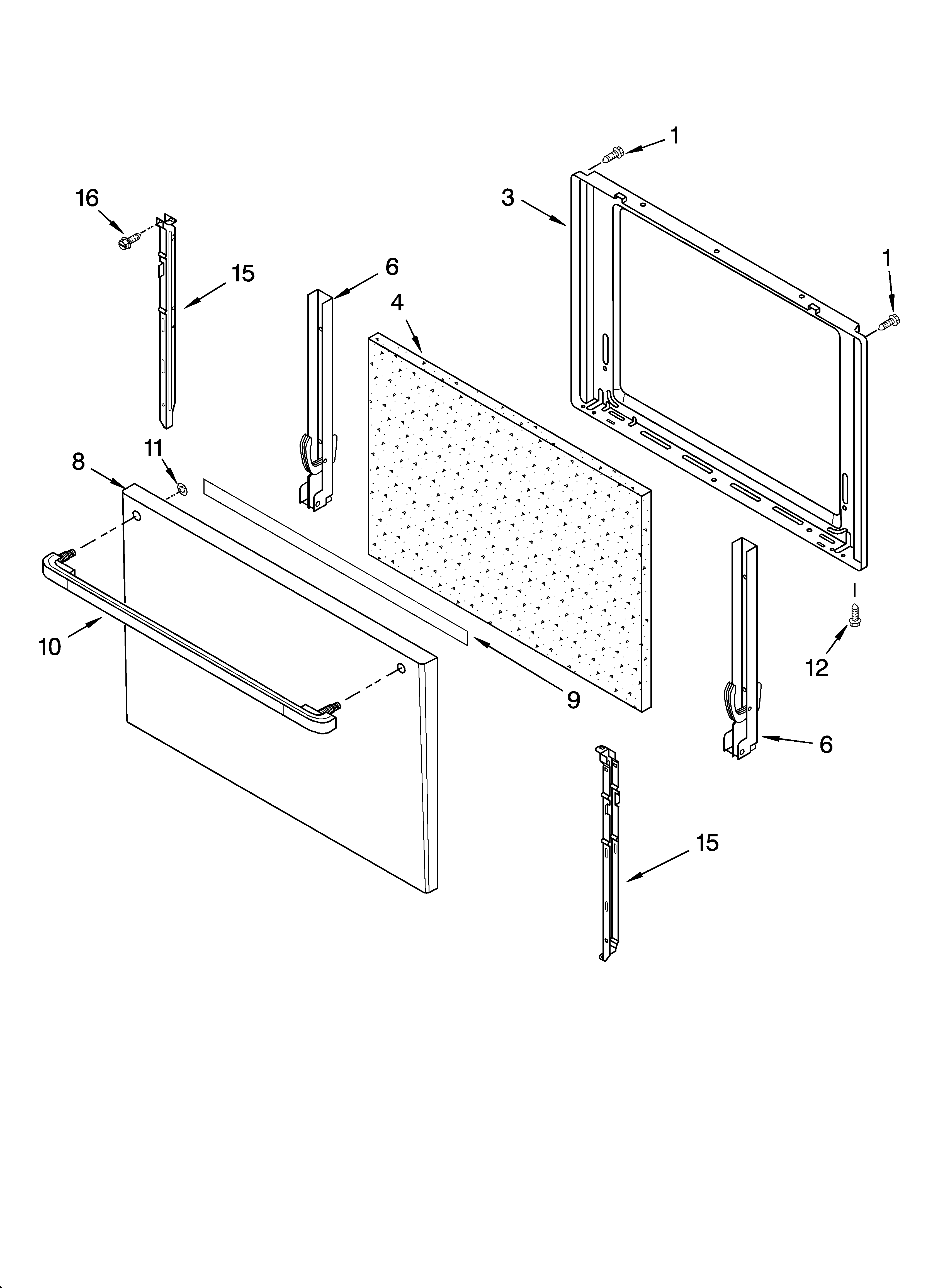 Whirlpool SF3020SKQ4 door parts, optional parts diagram