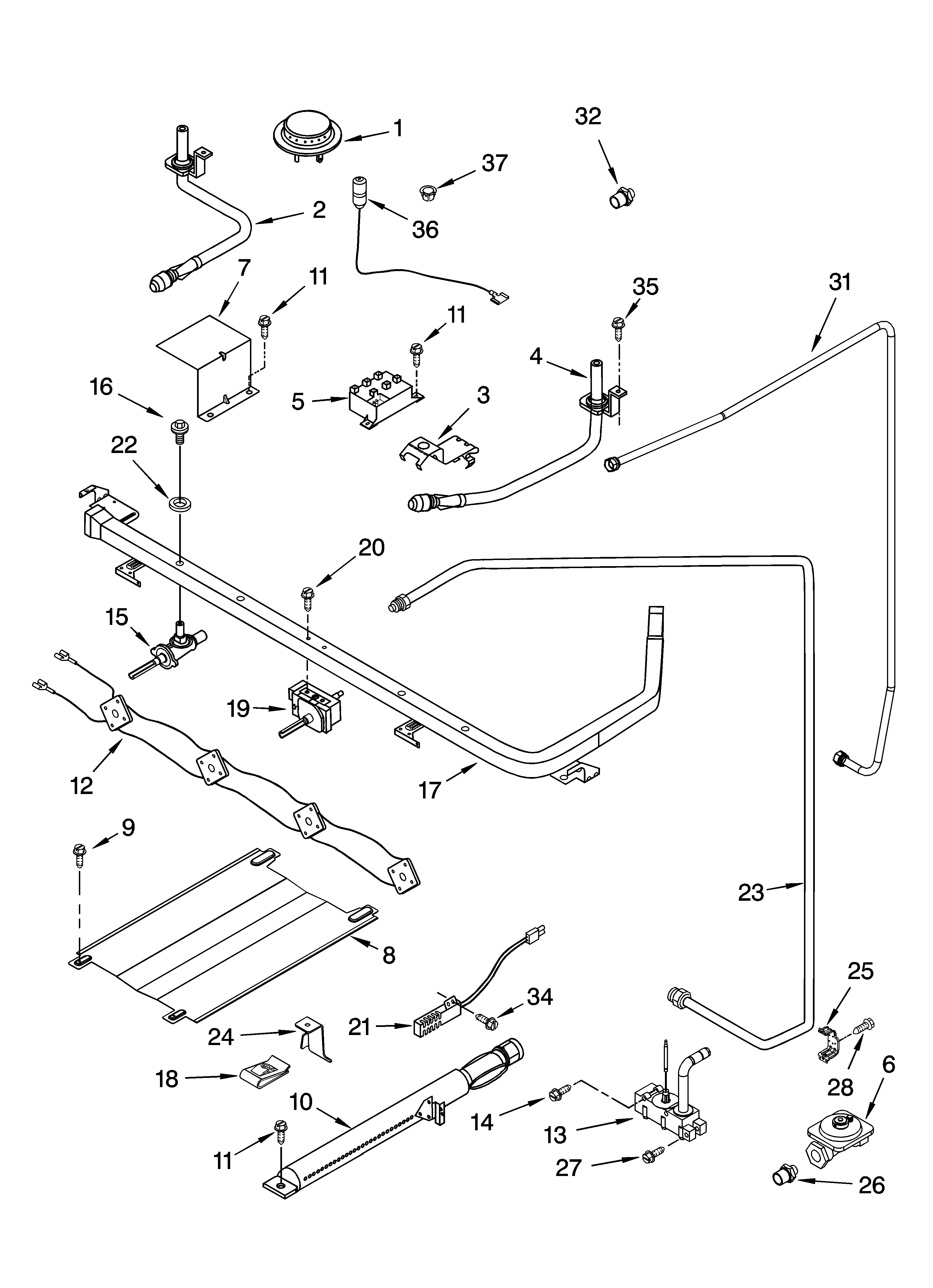 Whirlpool SF303PEPQ3 manifold parts diagram