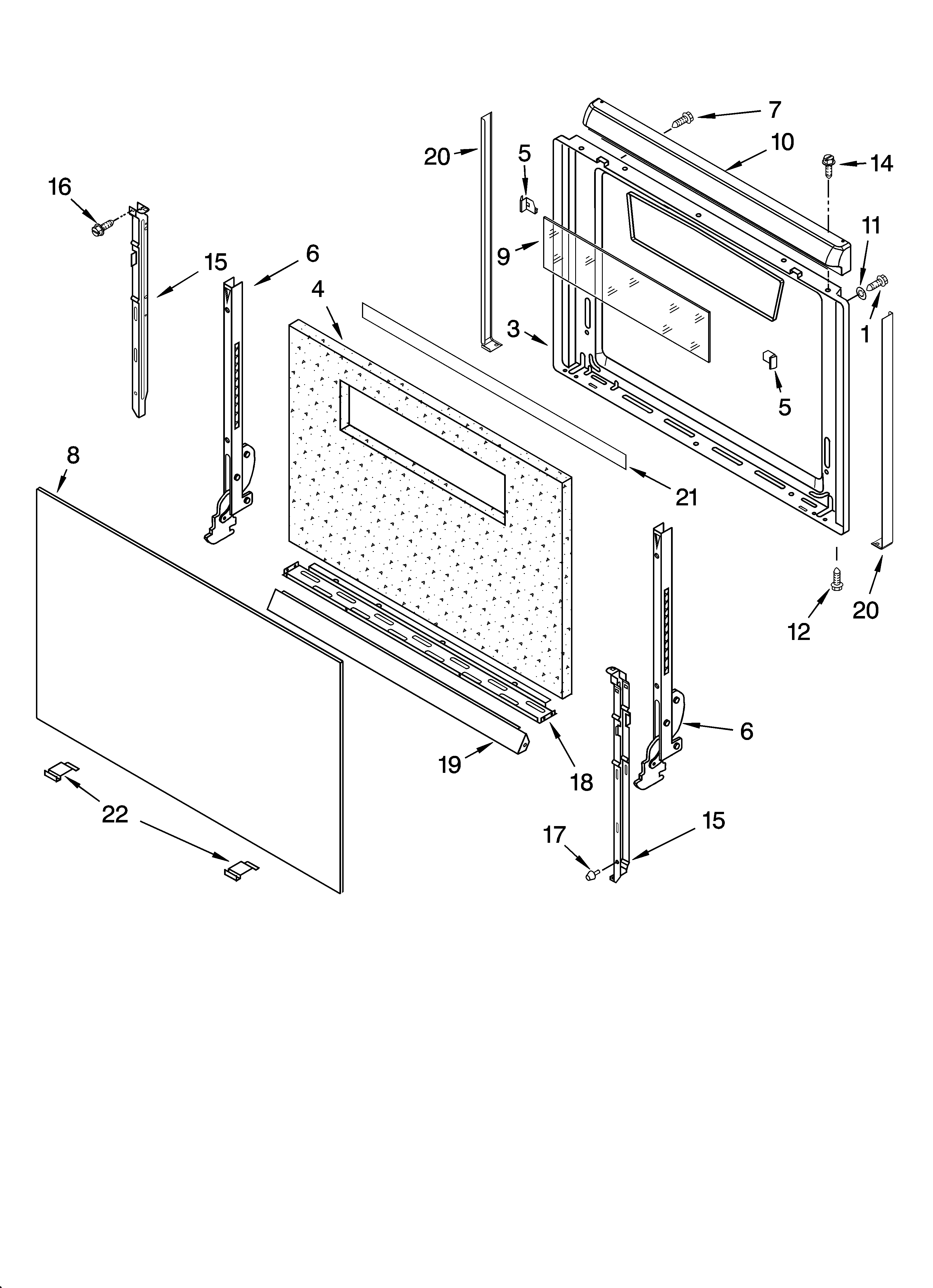 Whirlpool SF303PEPQ3 door parts, optional parts diagram