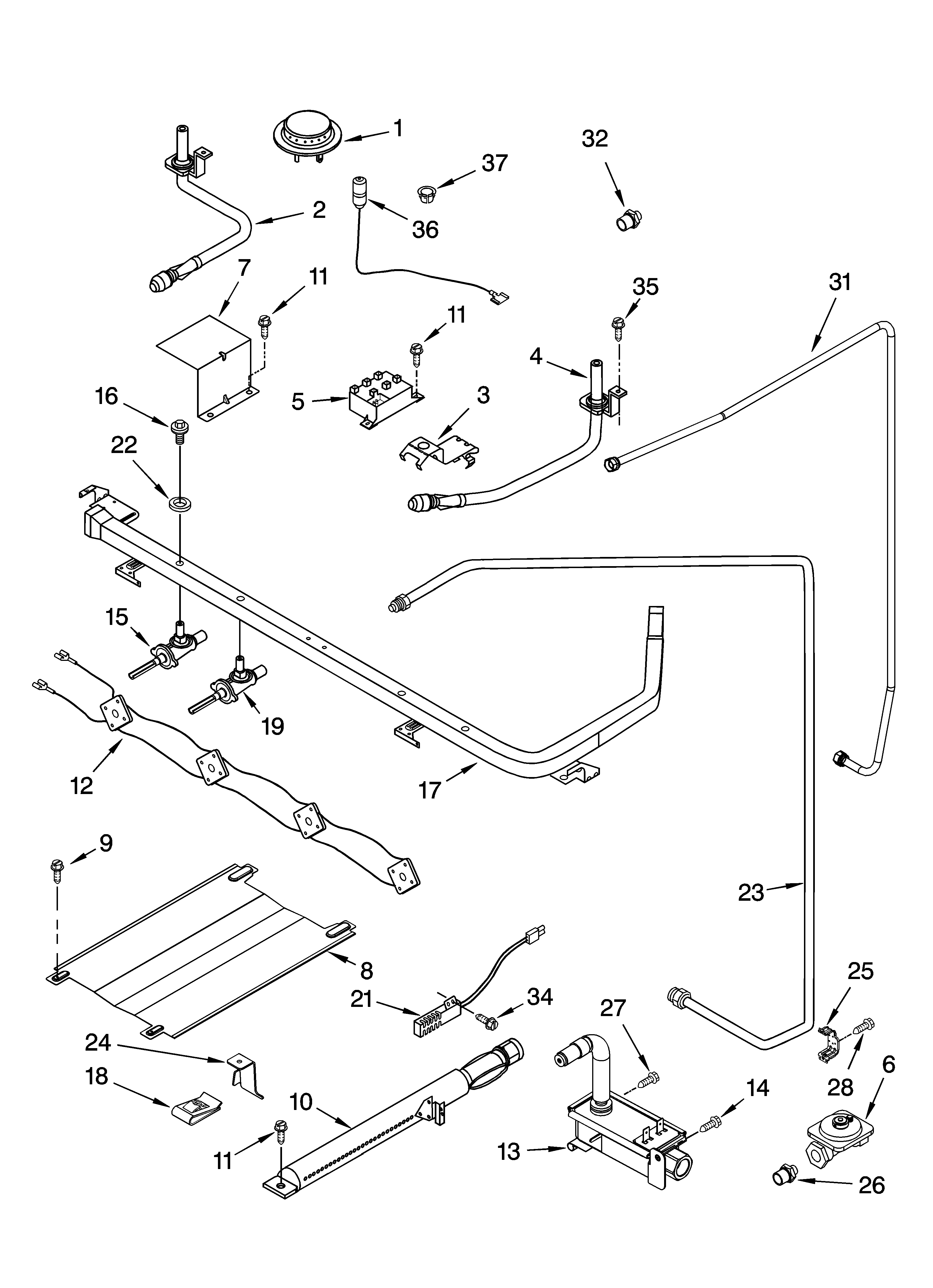 Whirlpool SF315PEPQ4 manifold parts diagram