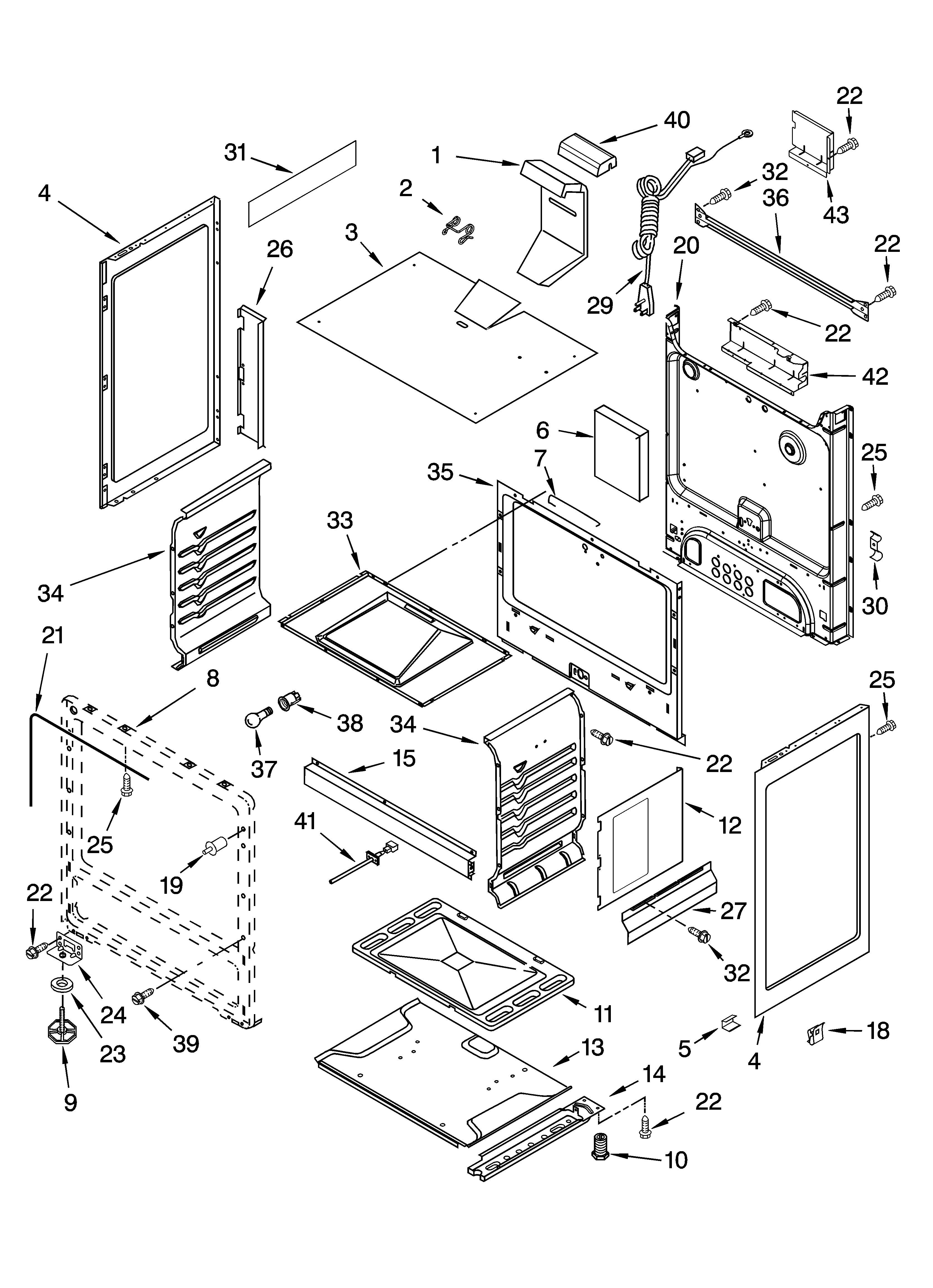Whirlpool SF315PEPQ4 chassis parts diagram