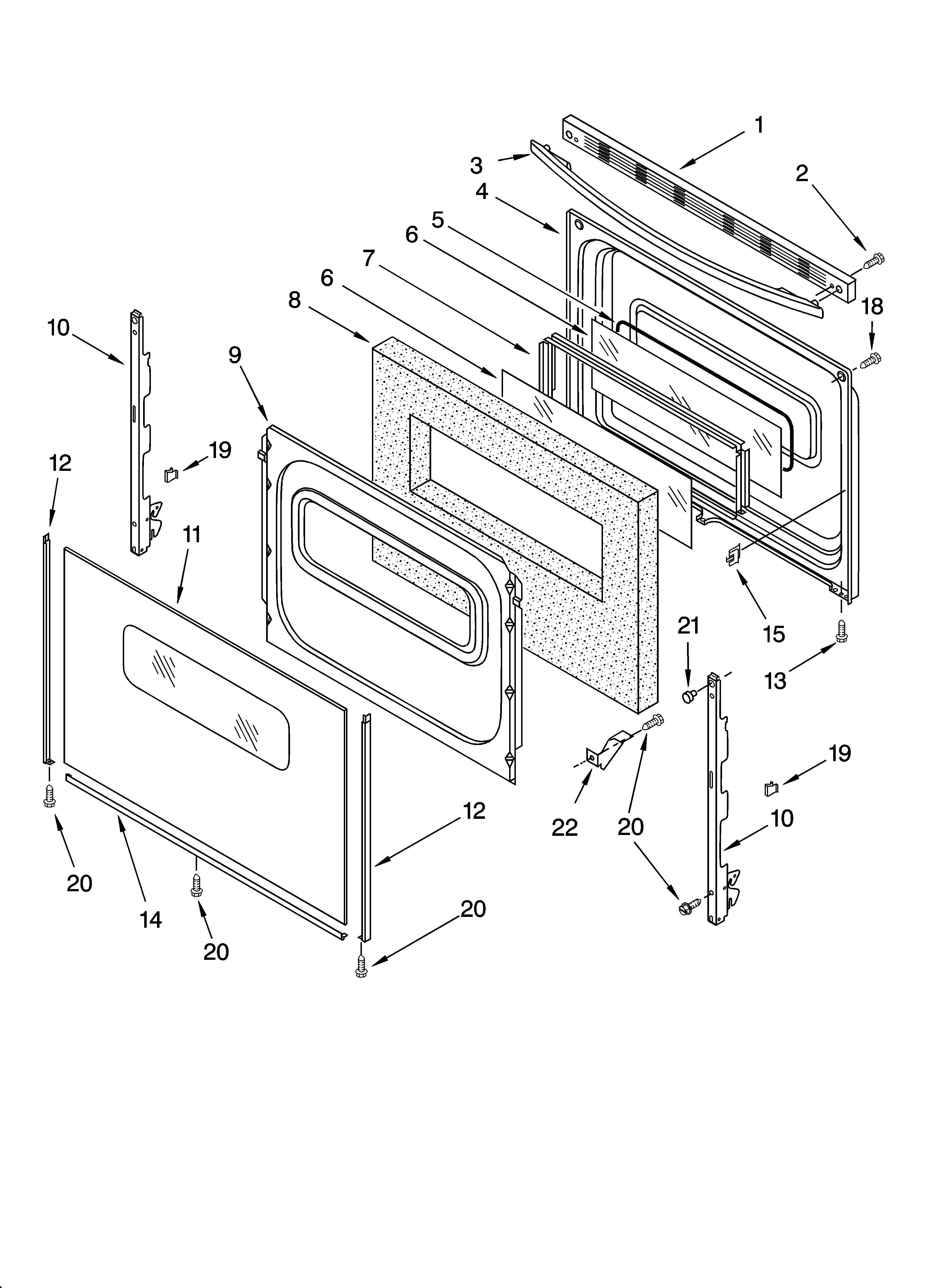 Estate TES326RD1 door parts, optional parts diagram