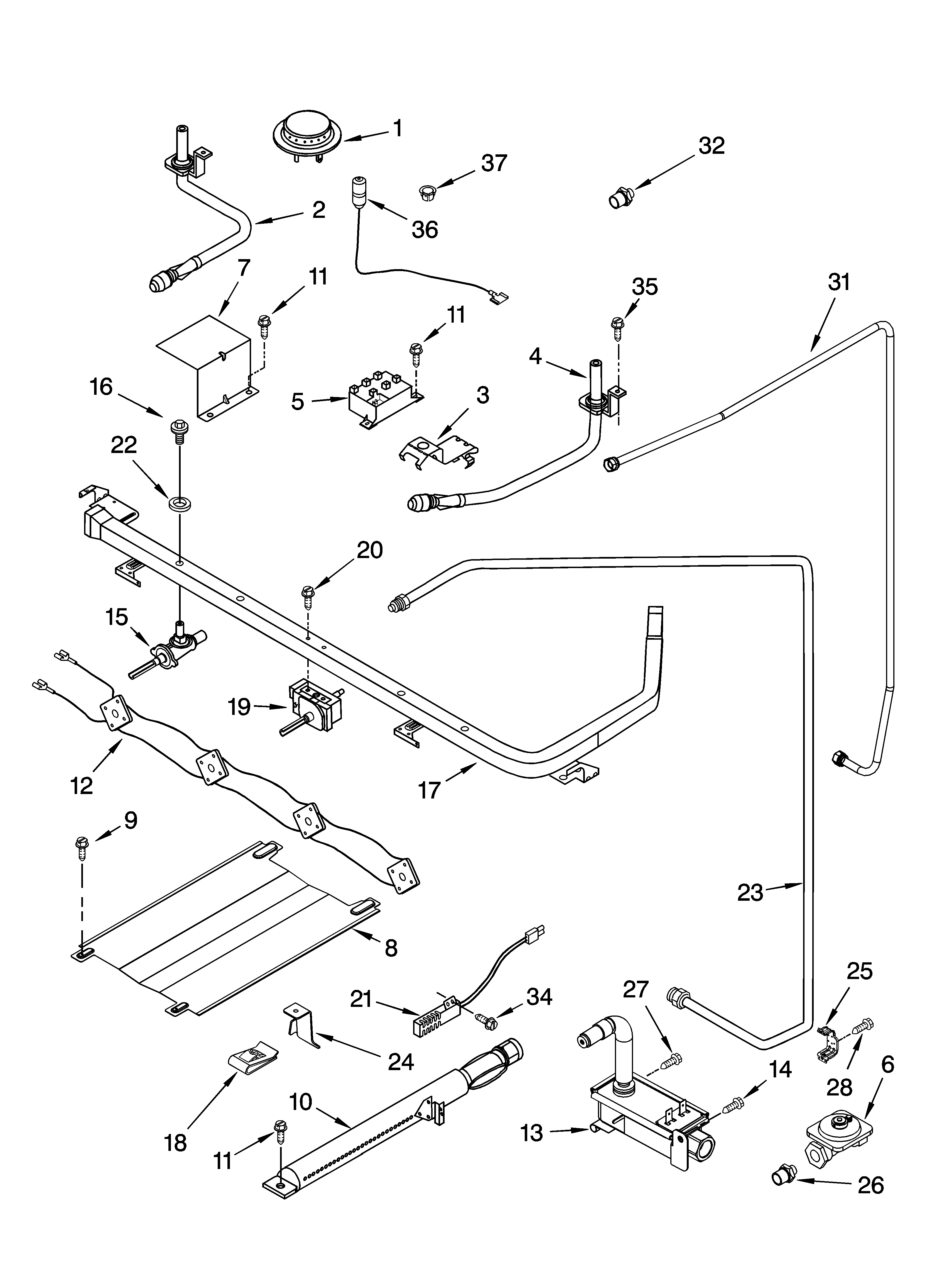Estate TGP305RV1 manifold parts diagram