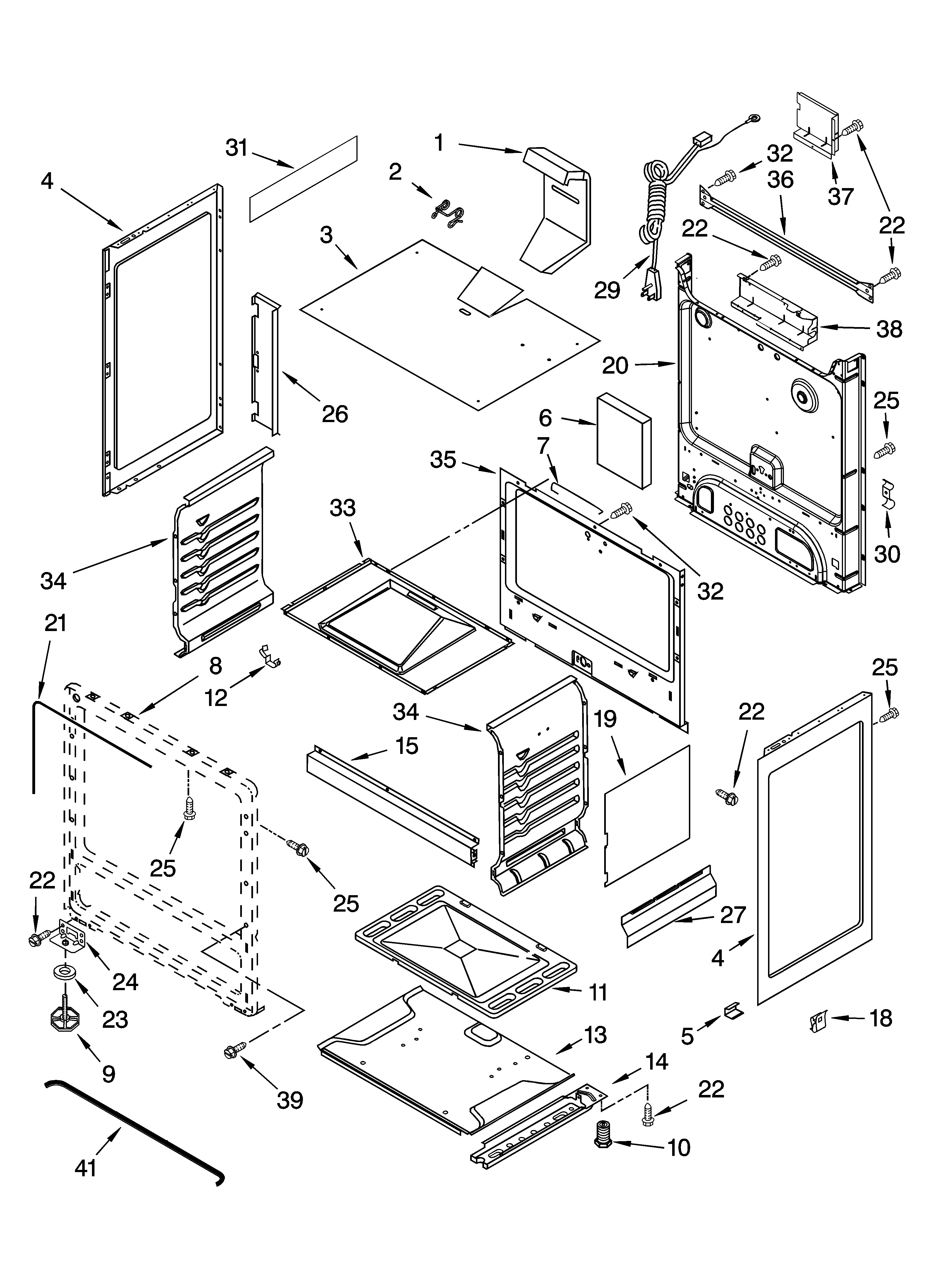 Estate TGP305RV1 chassis parts diagram