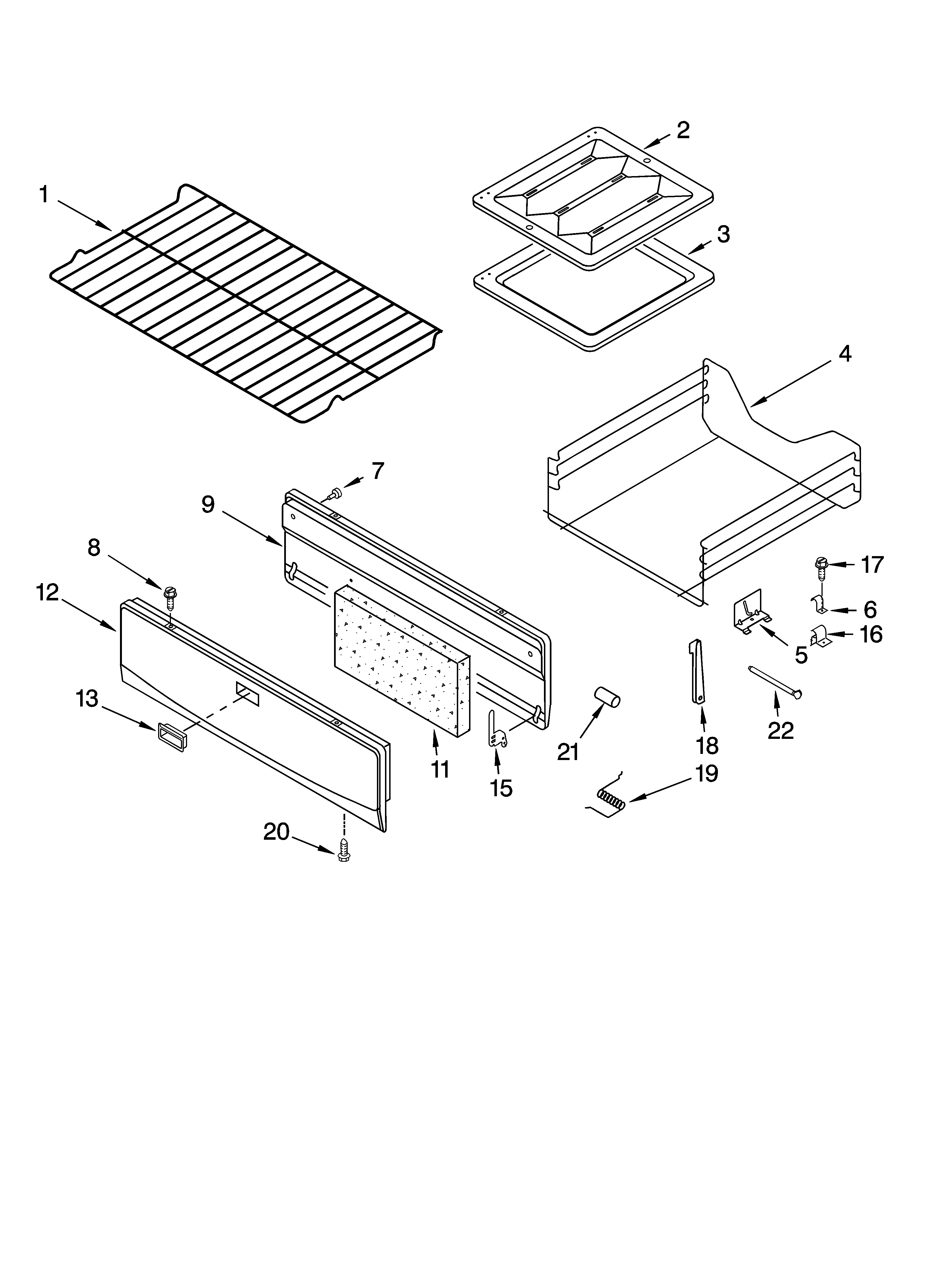 Estate TGP305RV1 oven & broiler parts diagram