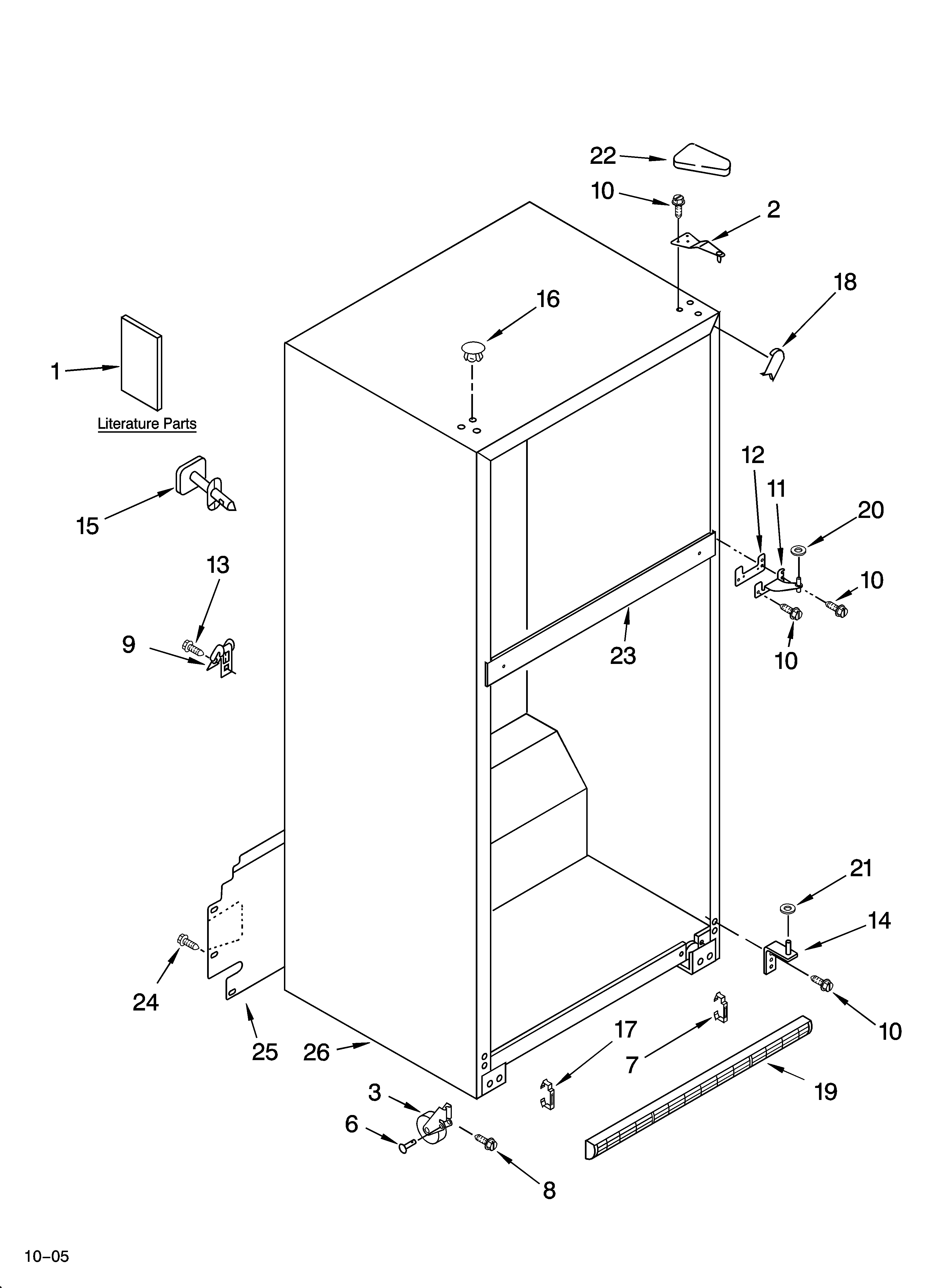 Estate TT18WKXRQ01 cabinet parts diagram