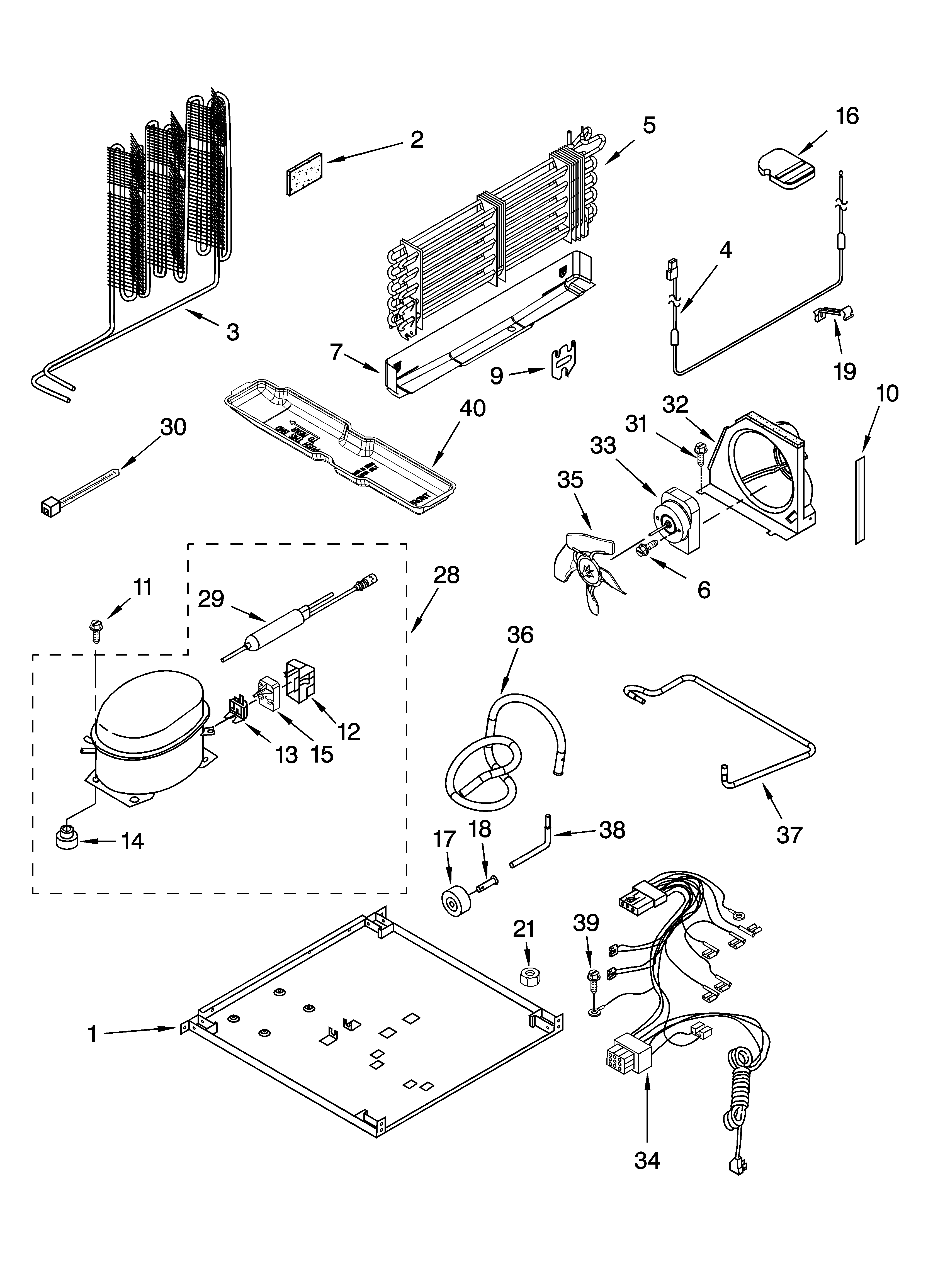 Estate TT18WKXRQ01 unit parts, optional parts diagram