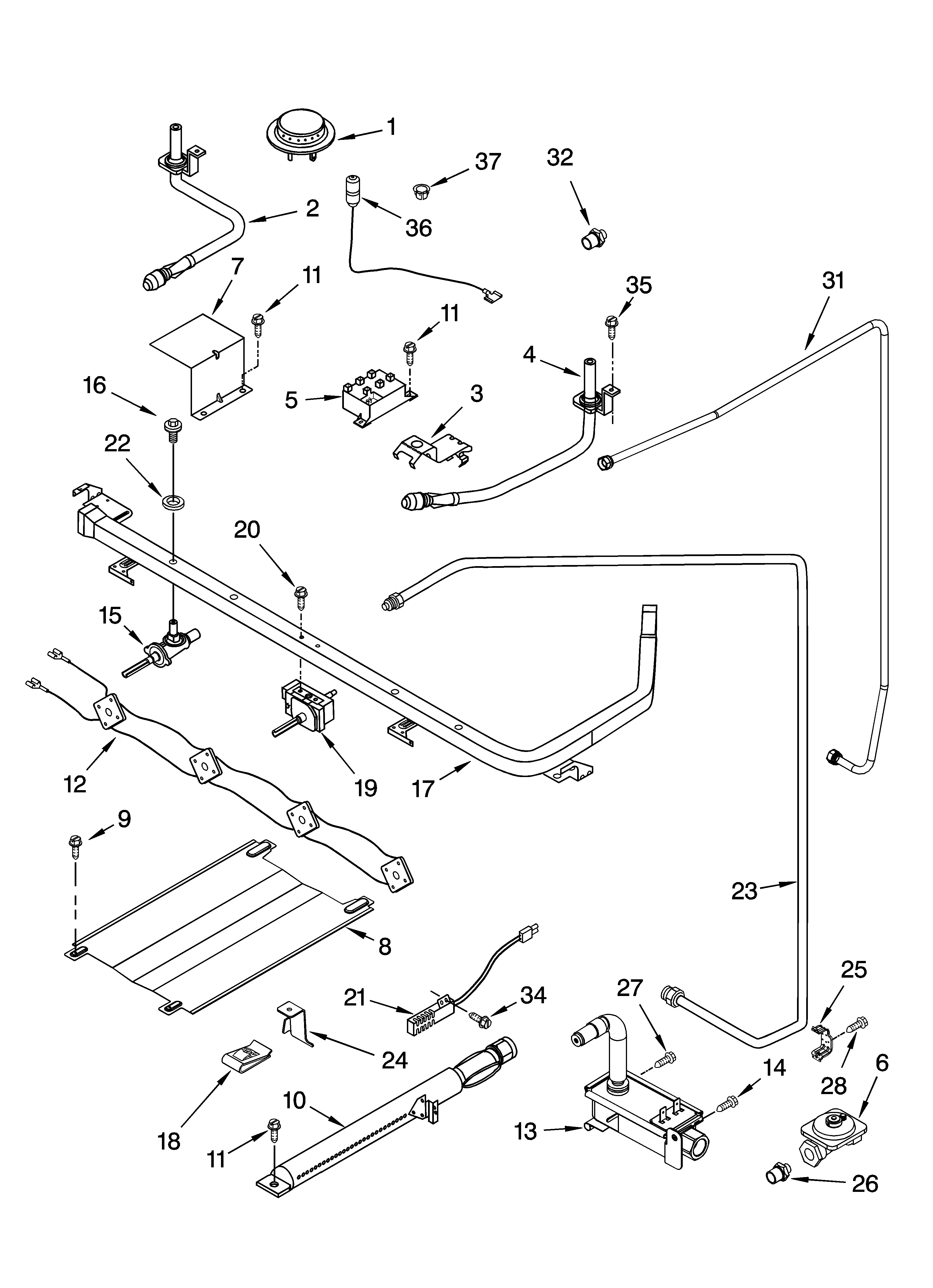 Whirlpool VSF303PEKQ4 manifold parts diagram