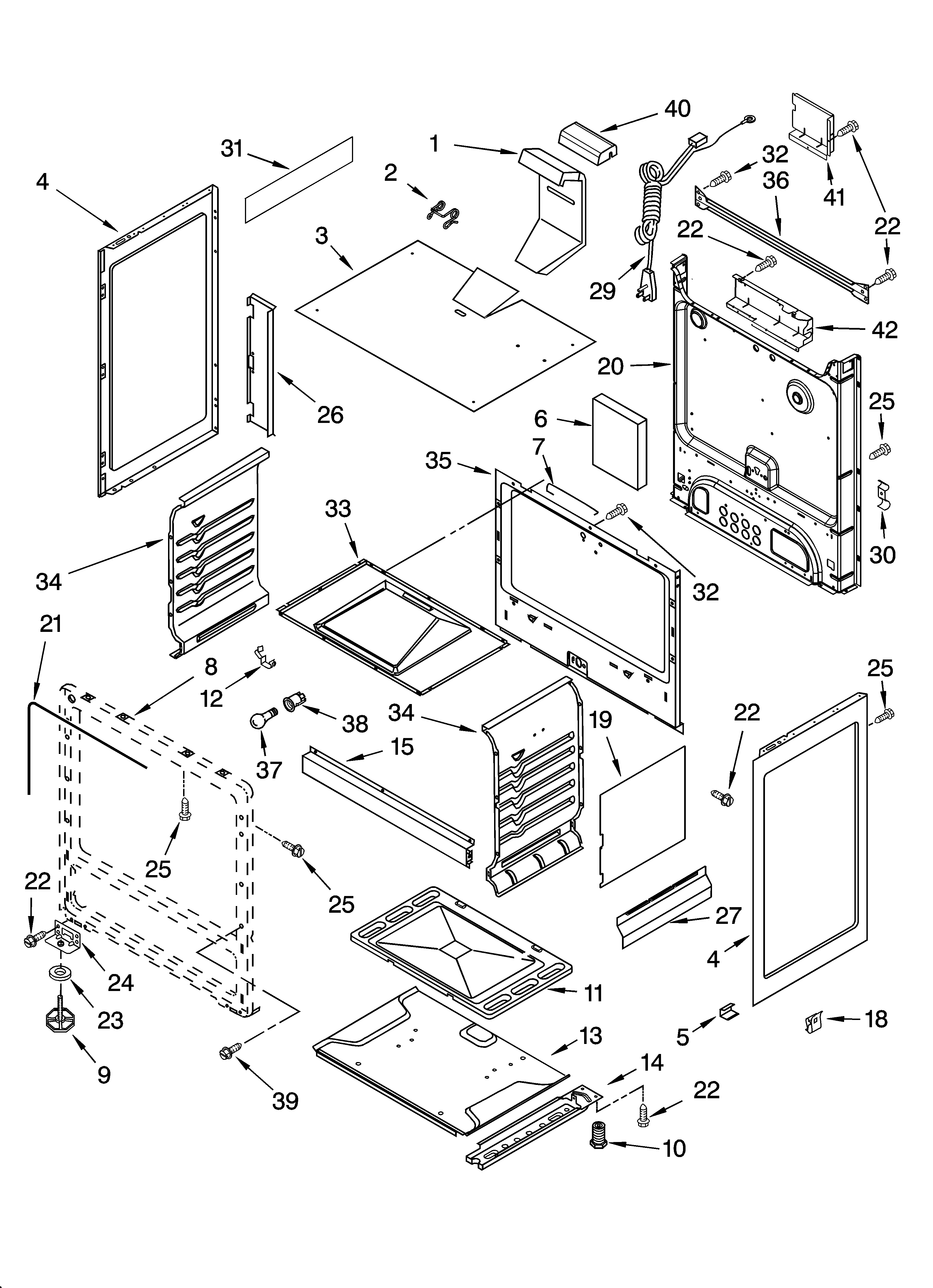 Whirlpool VSF303PEKQ4 chassis parts diagram