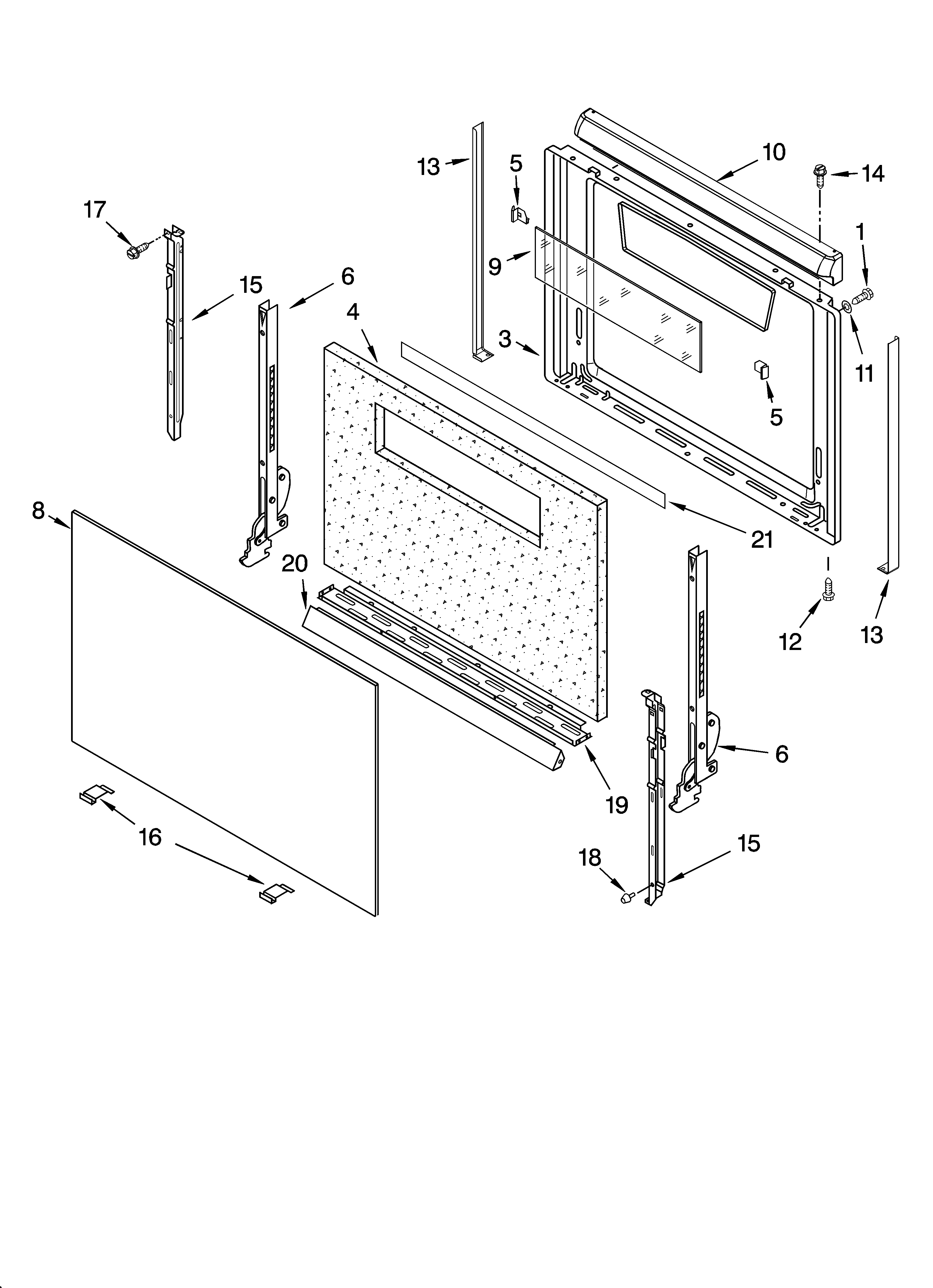 Whirlpool VSF303PEKQ4 door parts, optional parts (not included) diagram