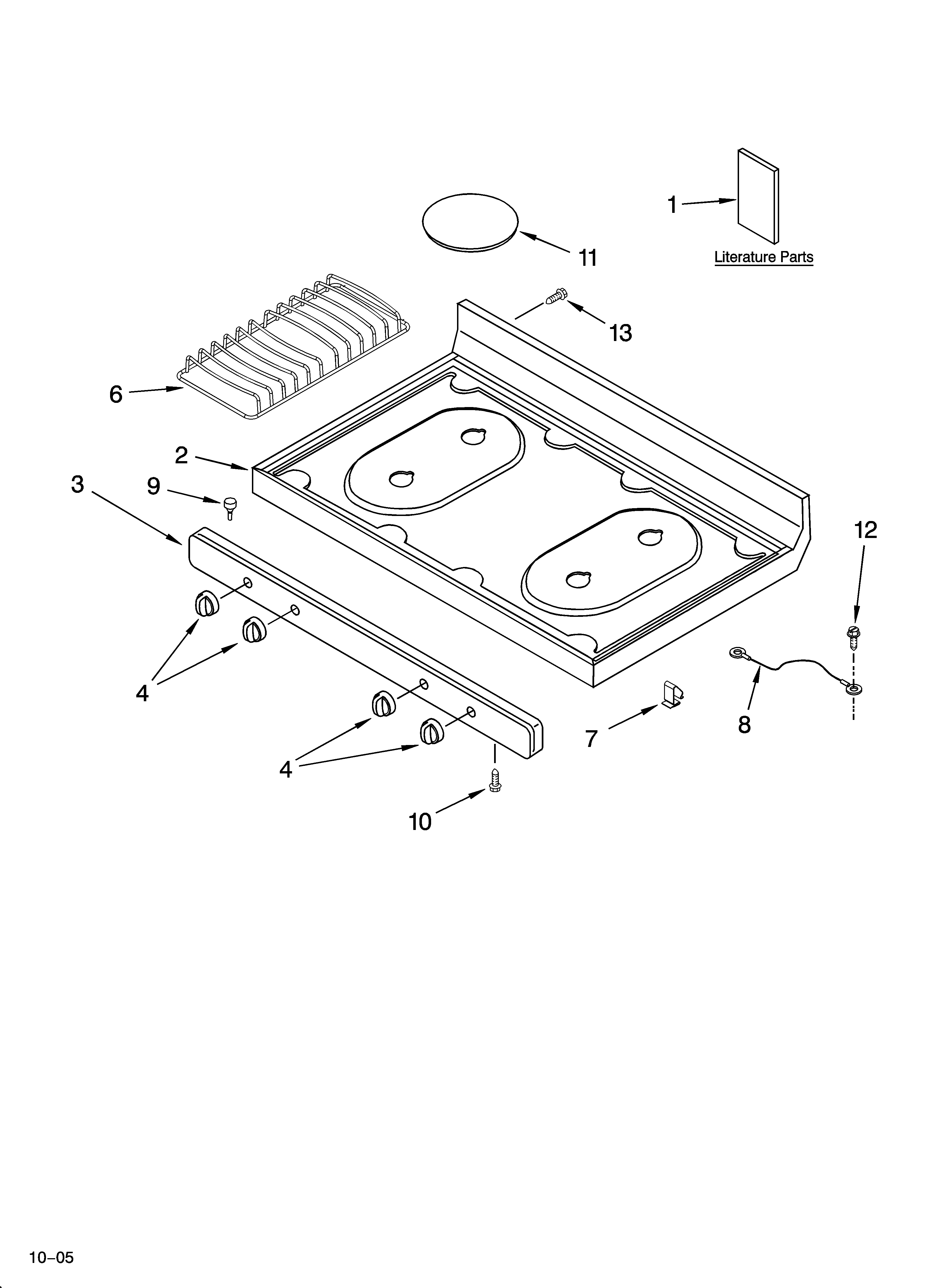 Whirlpool VSF315PEMQ3 cooktop parts diagram