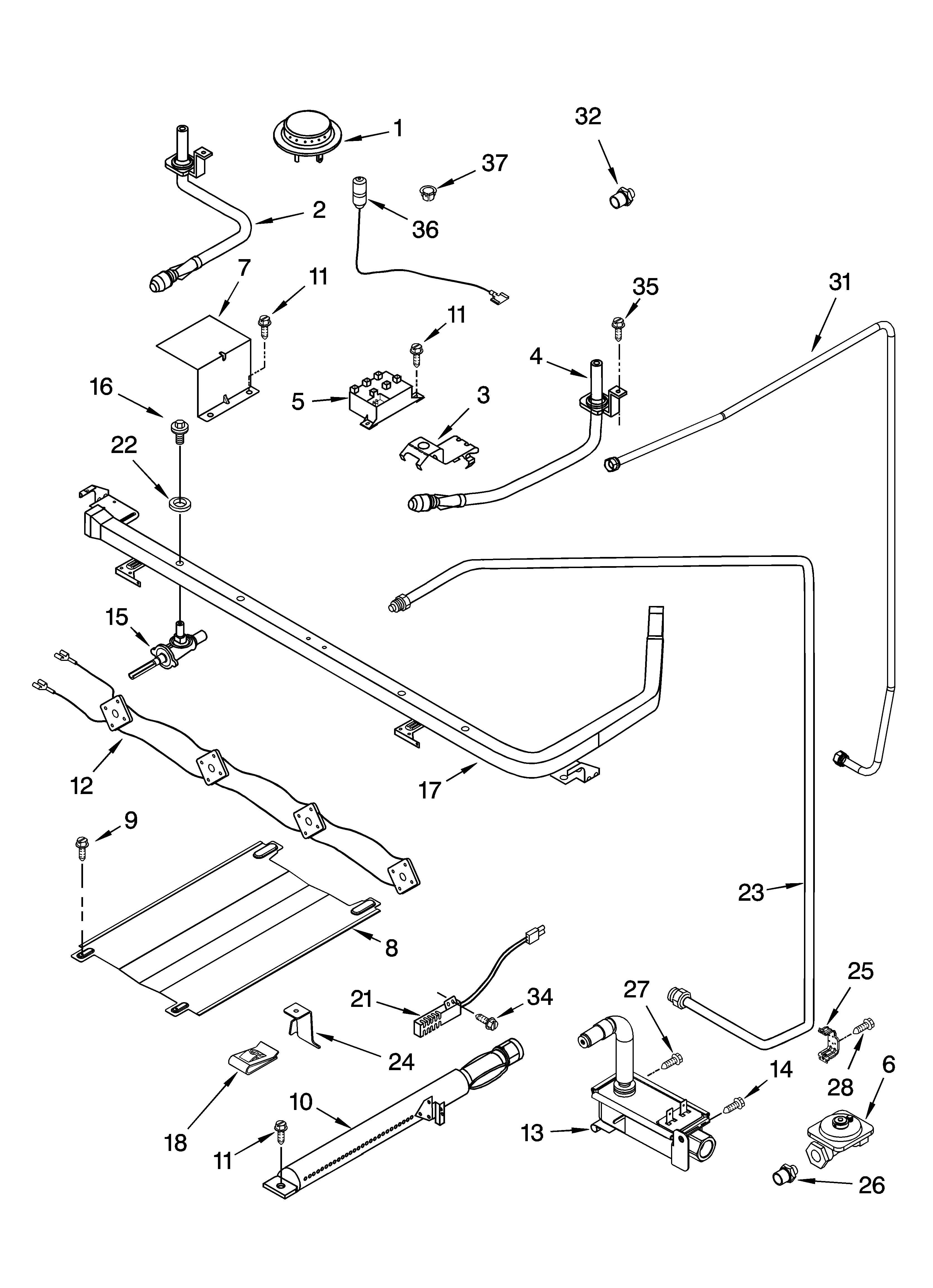 Whirlpool VSF315PEMQ3 manifold parts diagram