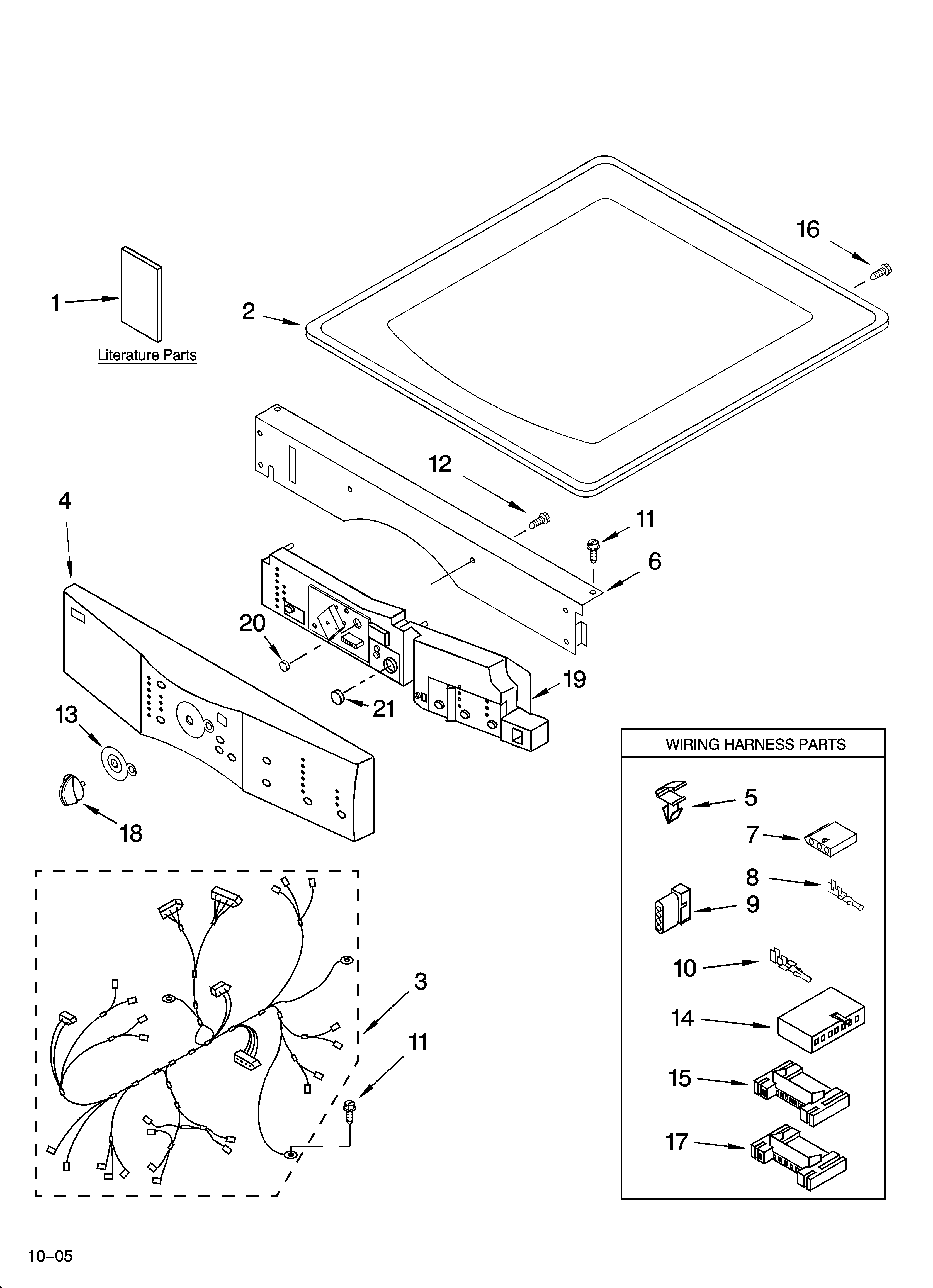 Whirlpool YGEW9250PW1 top and console parts diagram