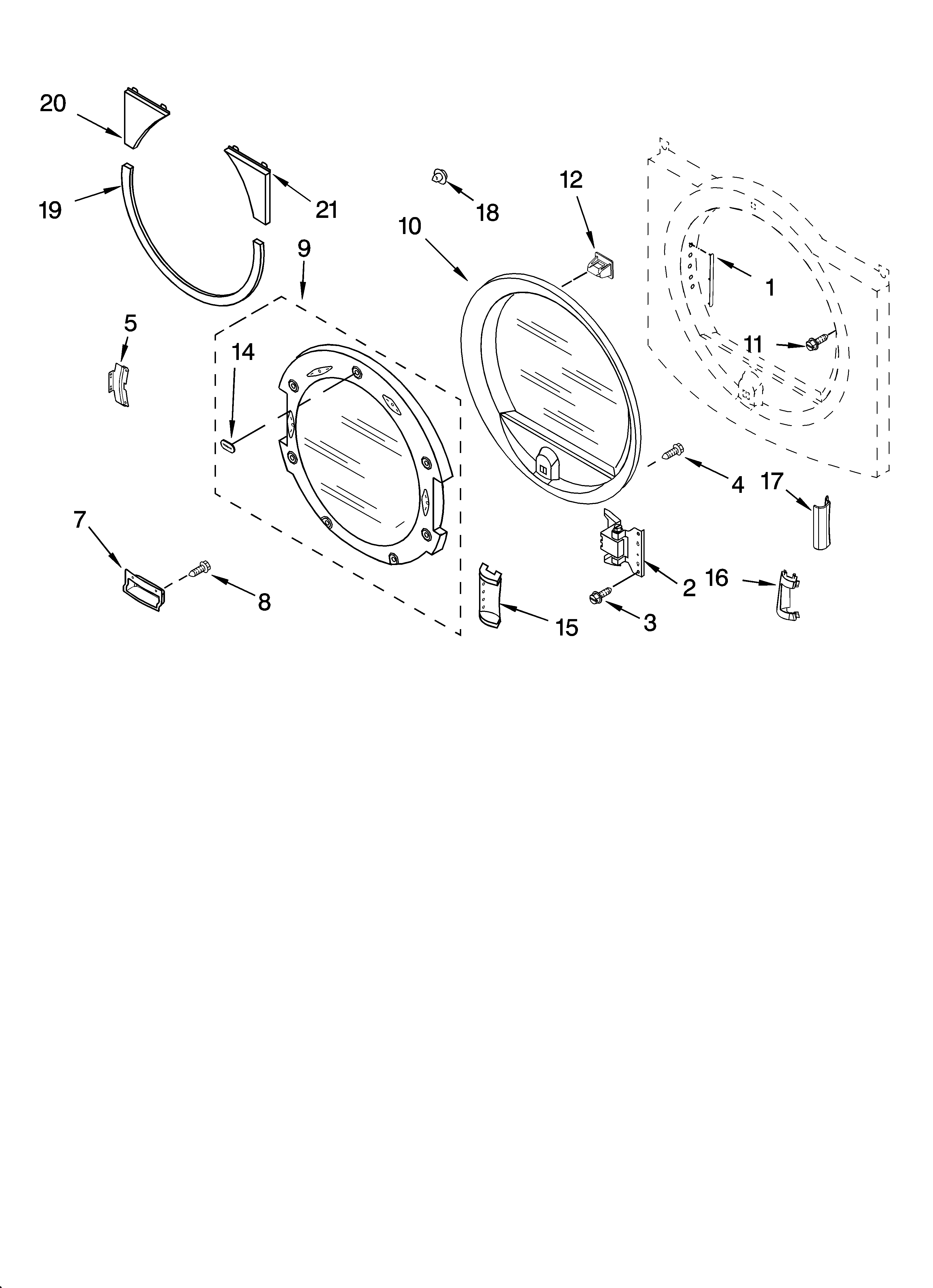 Whirlpool YGEW9250PW1 door parts, optional parts (not included) diagram