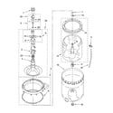 Whirlpool 3RGSC9400RL0 agitator, basket and tub parts diagram