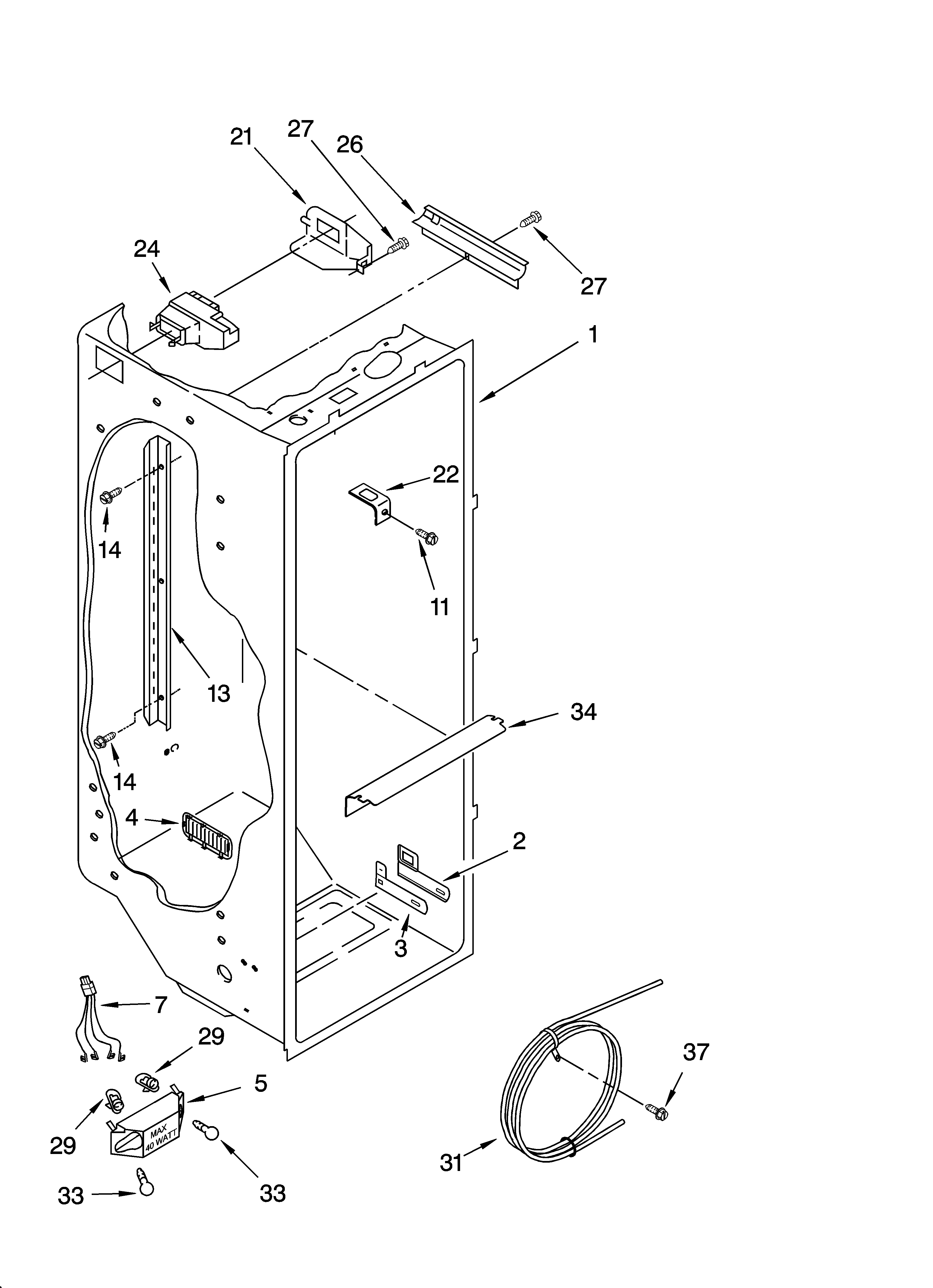 Crosley CS22AFXKQ06 refrigerator liner parts diagram