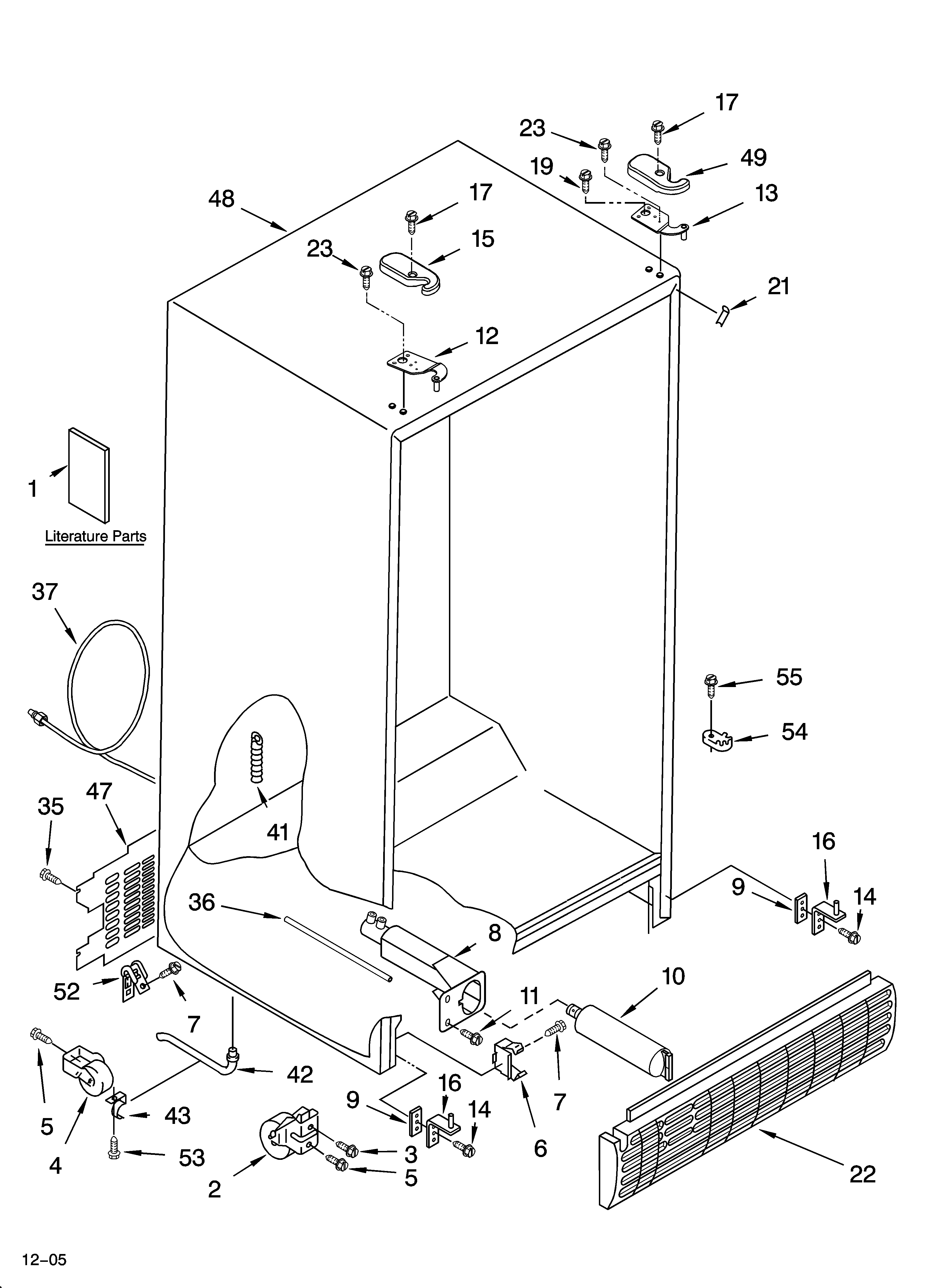 Crosley CS25AFXKQ05 cabinet parts diagram