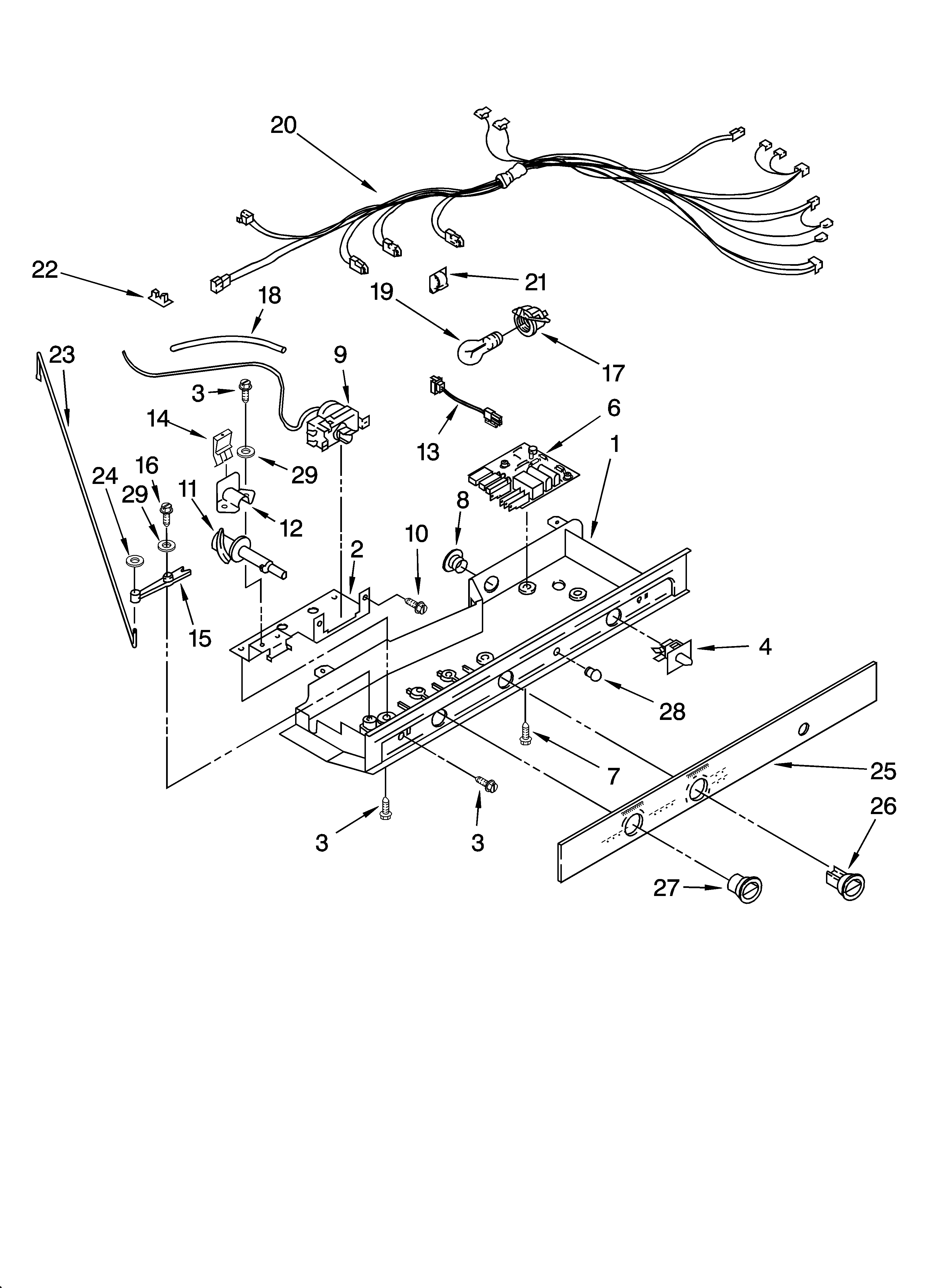 Whirlpool ED5FHEXNL03 control parts diagram