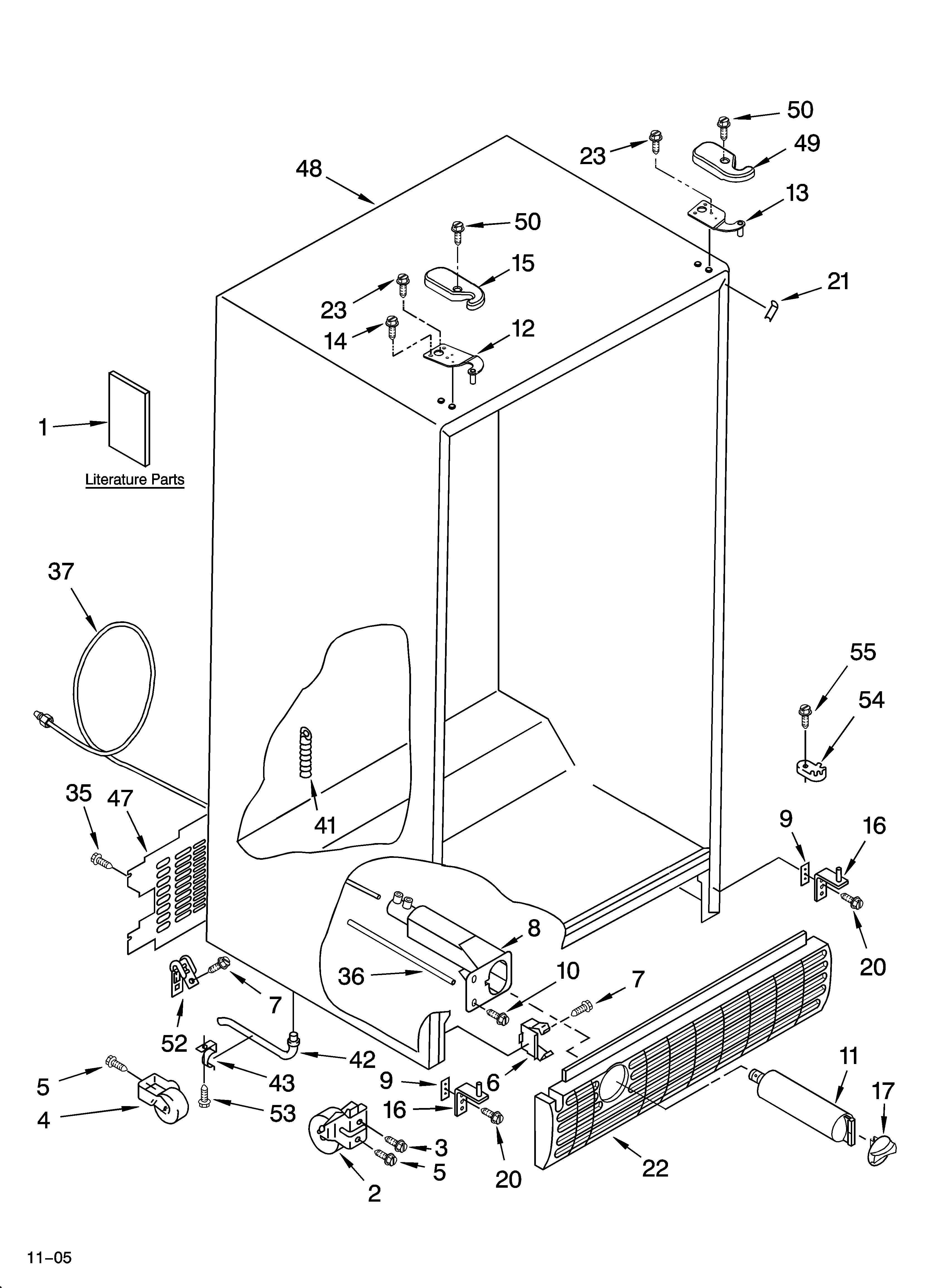 Whirlpool ED5FHGXNQ01 cabinet parts diagram