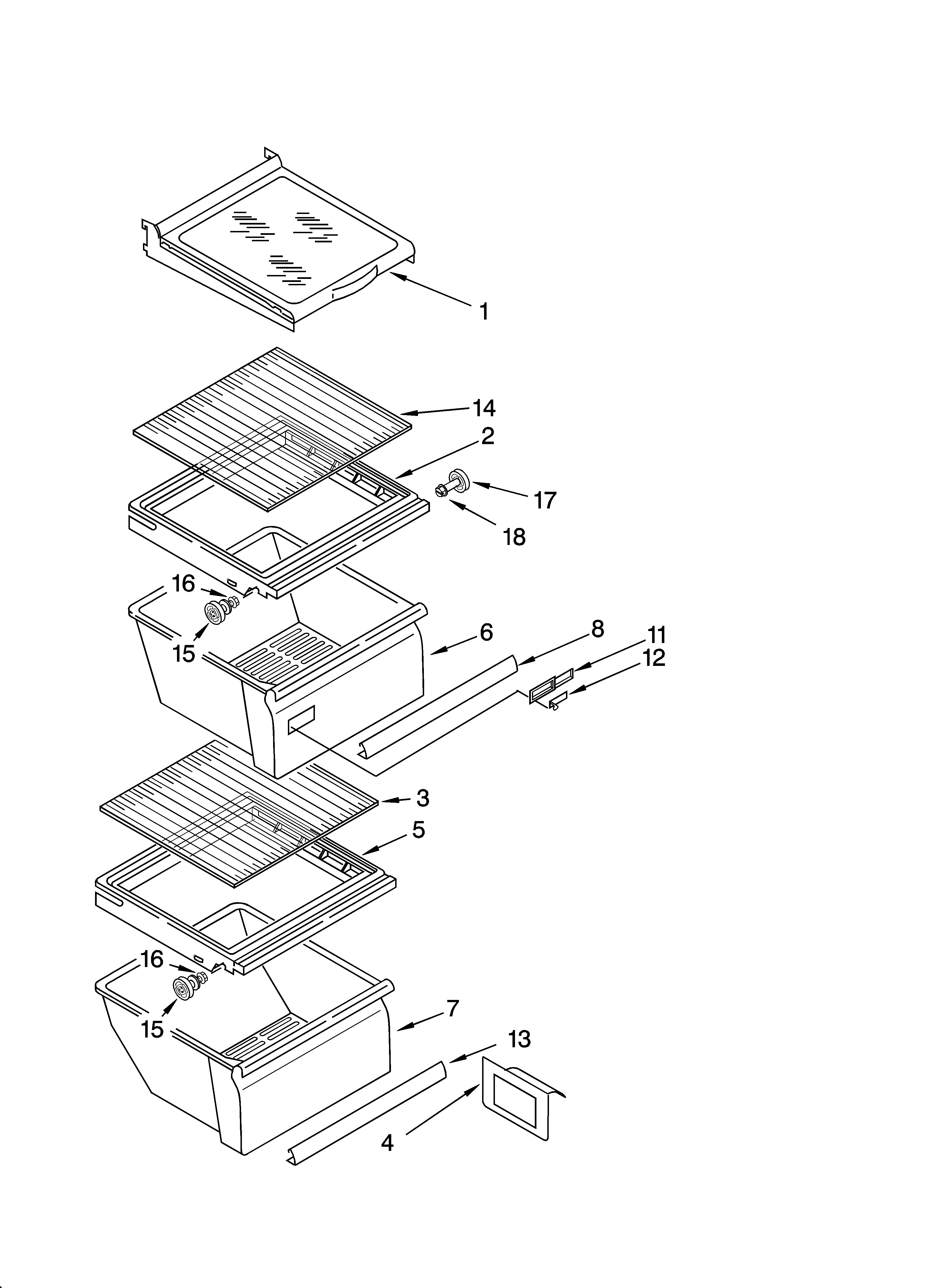 Whirlpool ED5GHEXNL02 refrigerator shelf parts diagram