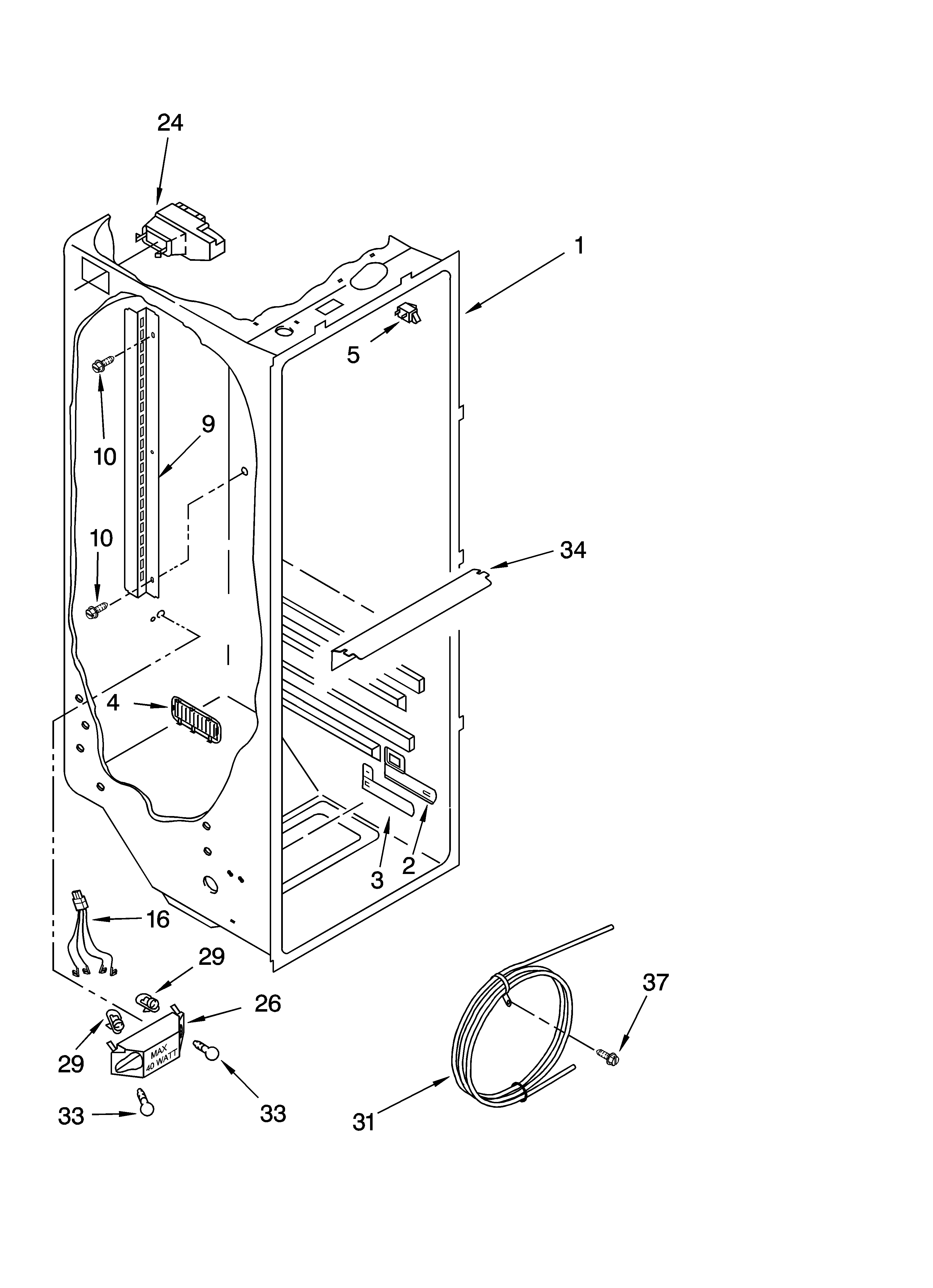 Whirlpool ED5LHAXML12 refrigerator liner parts diagram