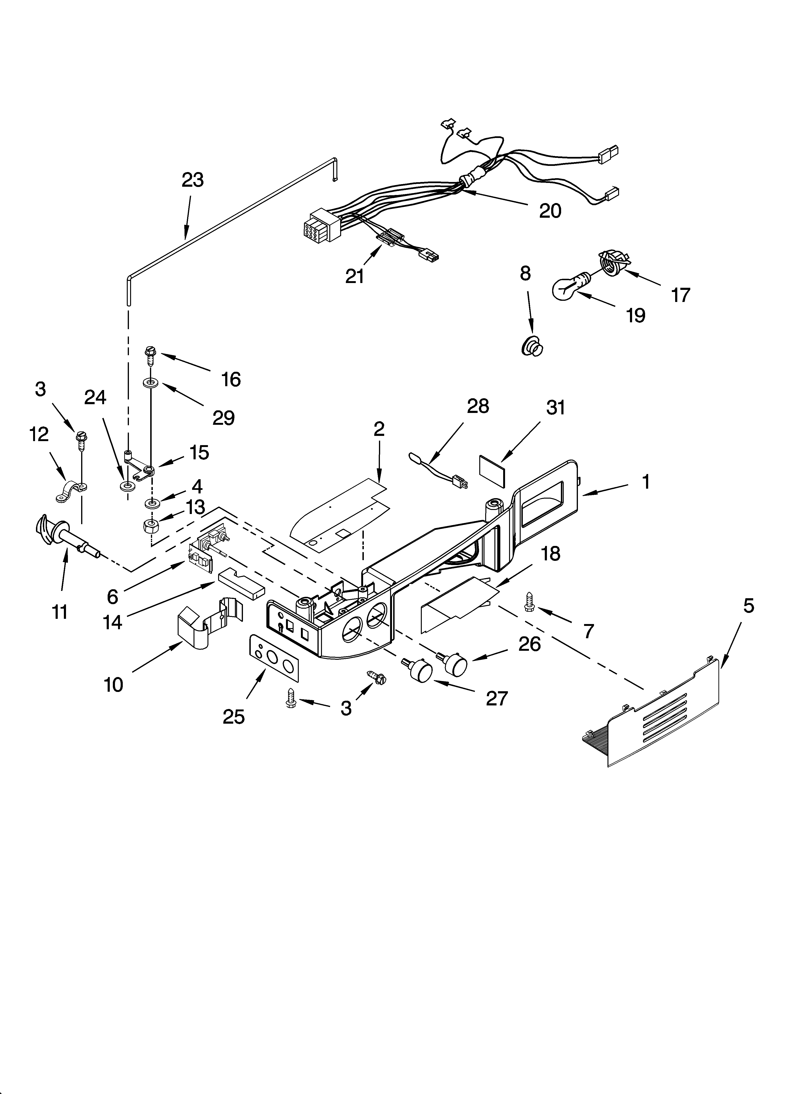 Whirlpool ED5LHAXML12 control parts diagram