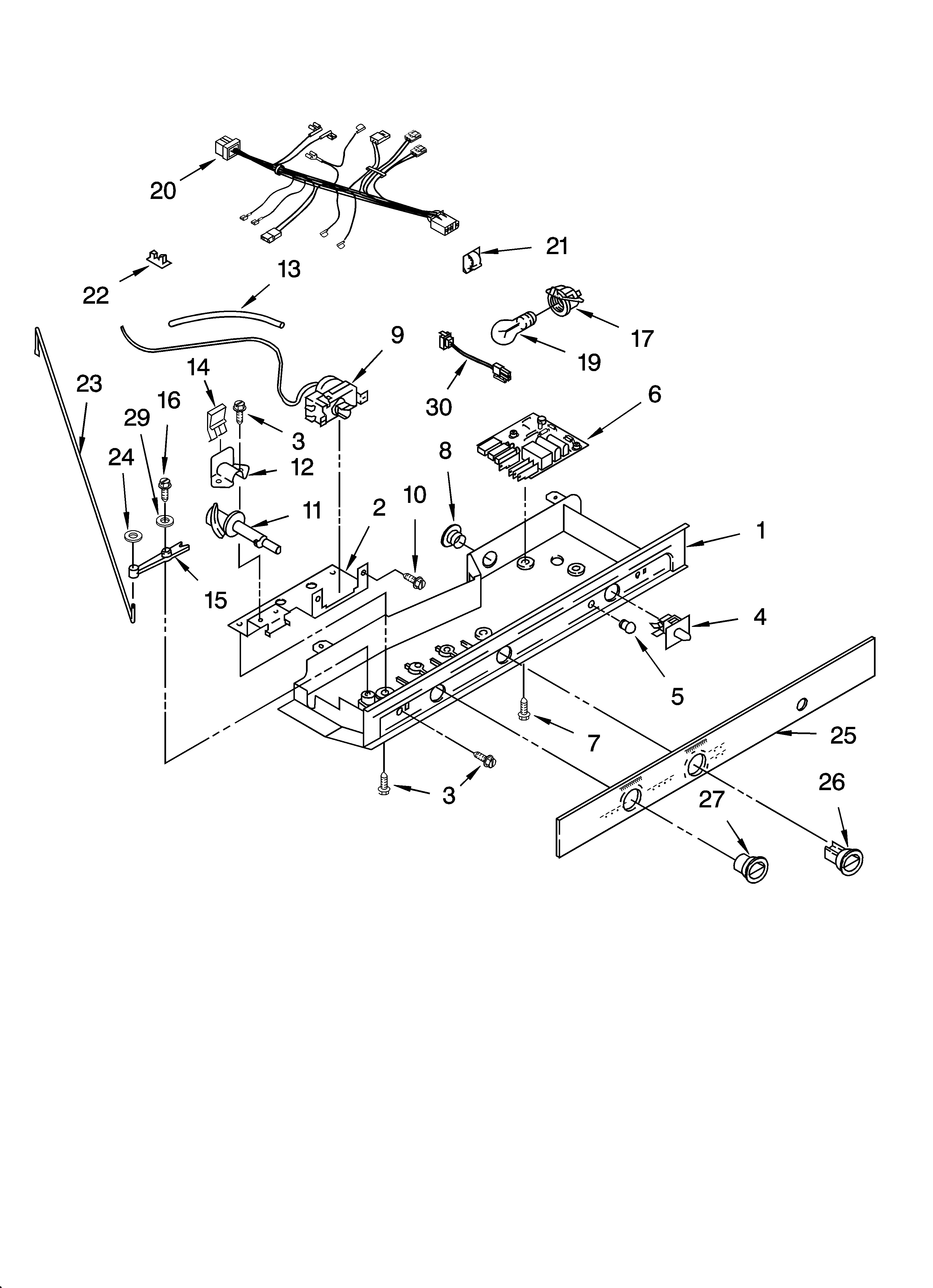 Whirlpool ED5NHAXNL03 control parts diagram