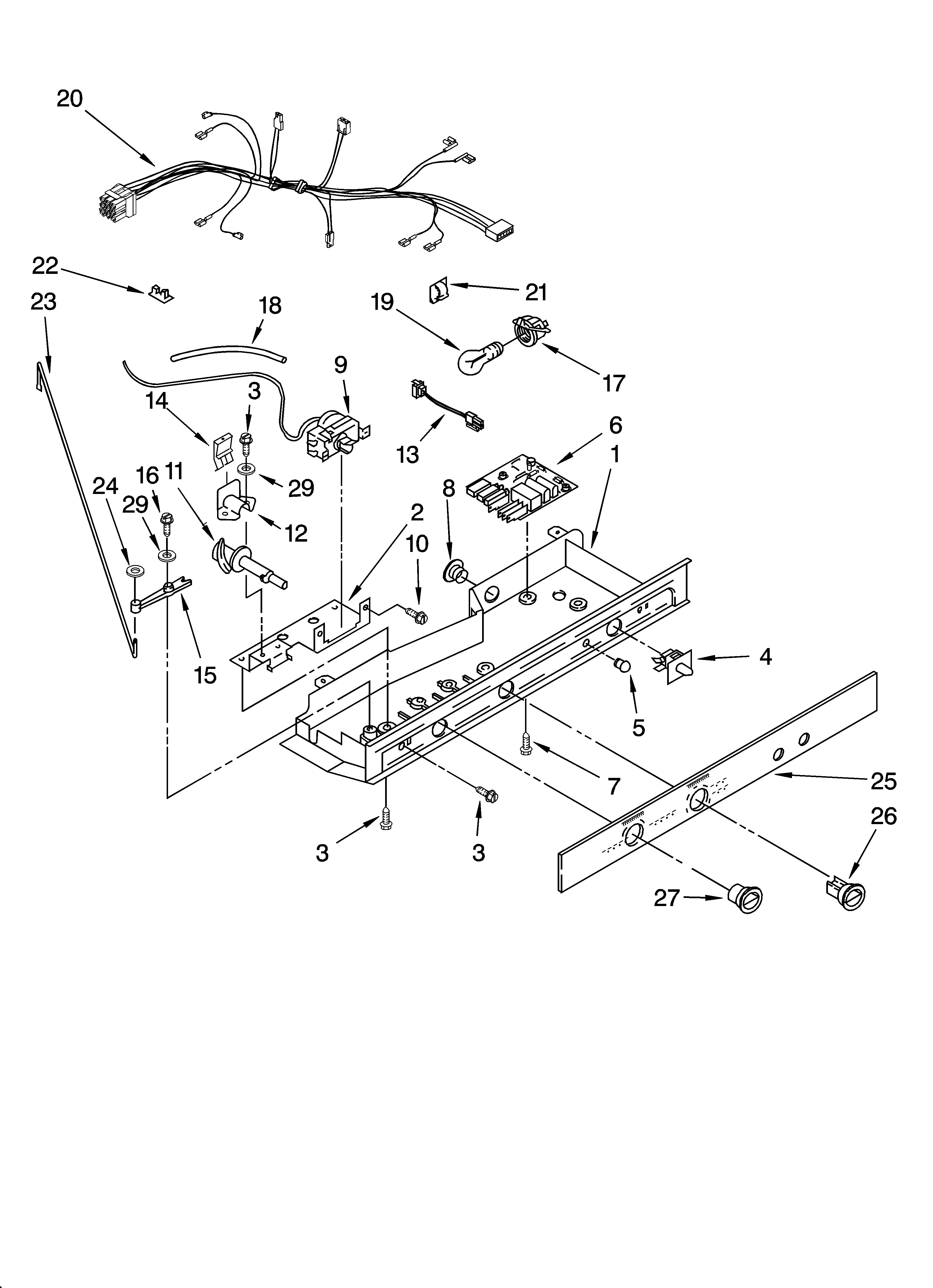 Whirlpool ED5NHGXRL01 control parts diagram