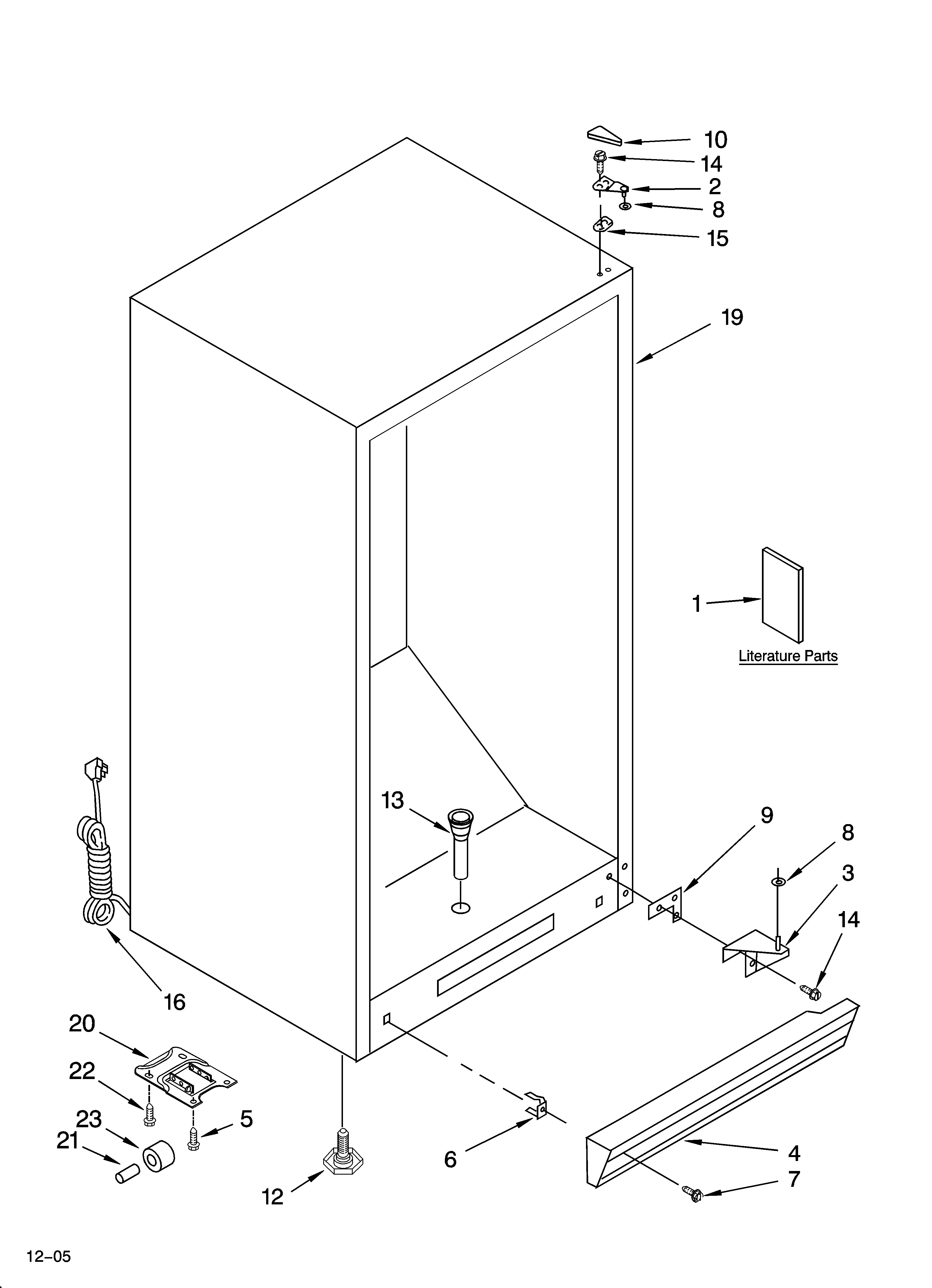 Whirlpool EL7ATRRMQ01 cabinet parts diagram