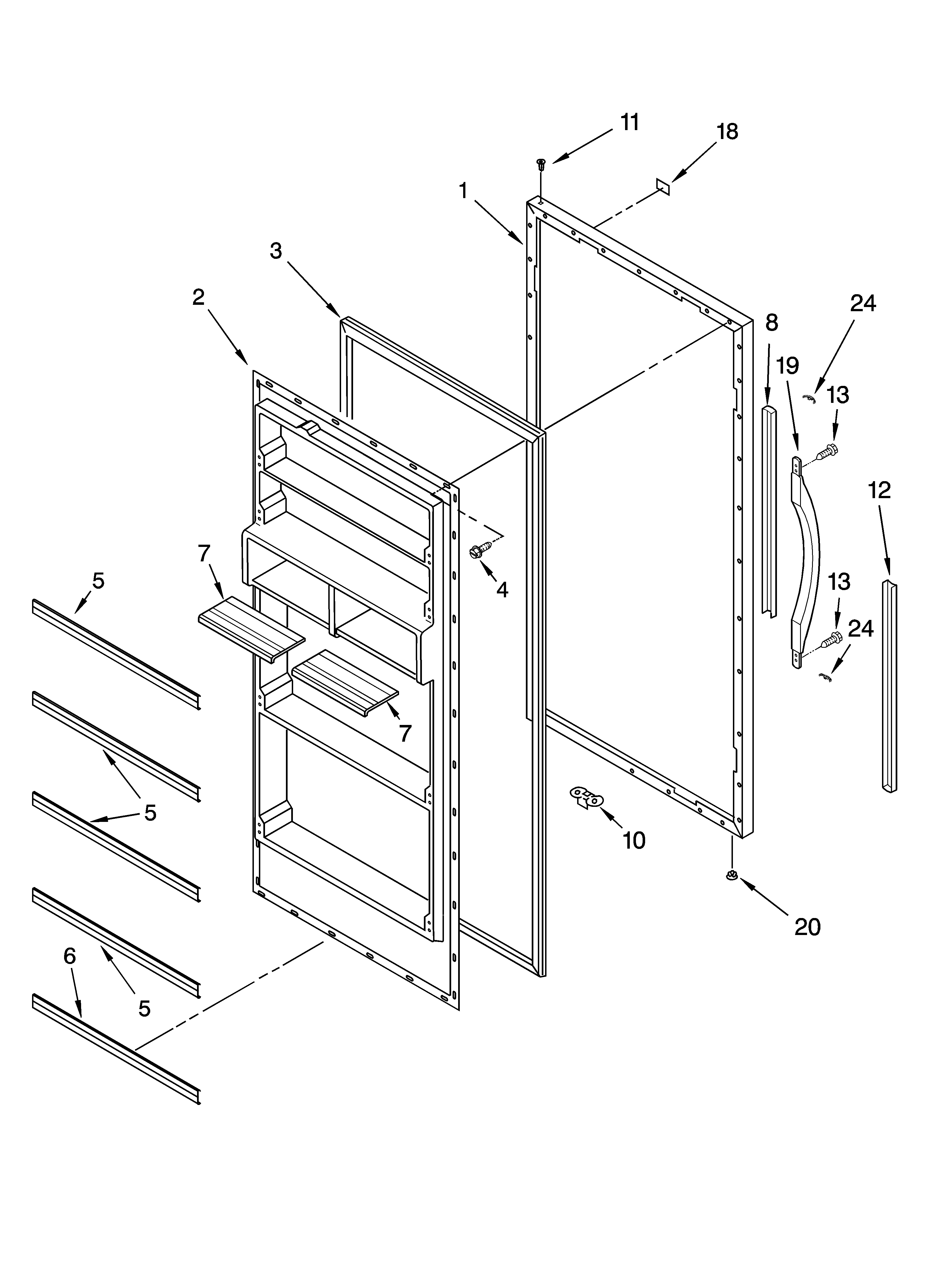 Whirlpool EL7ATRRMQ01 door parts diagram