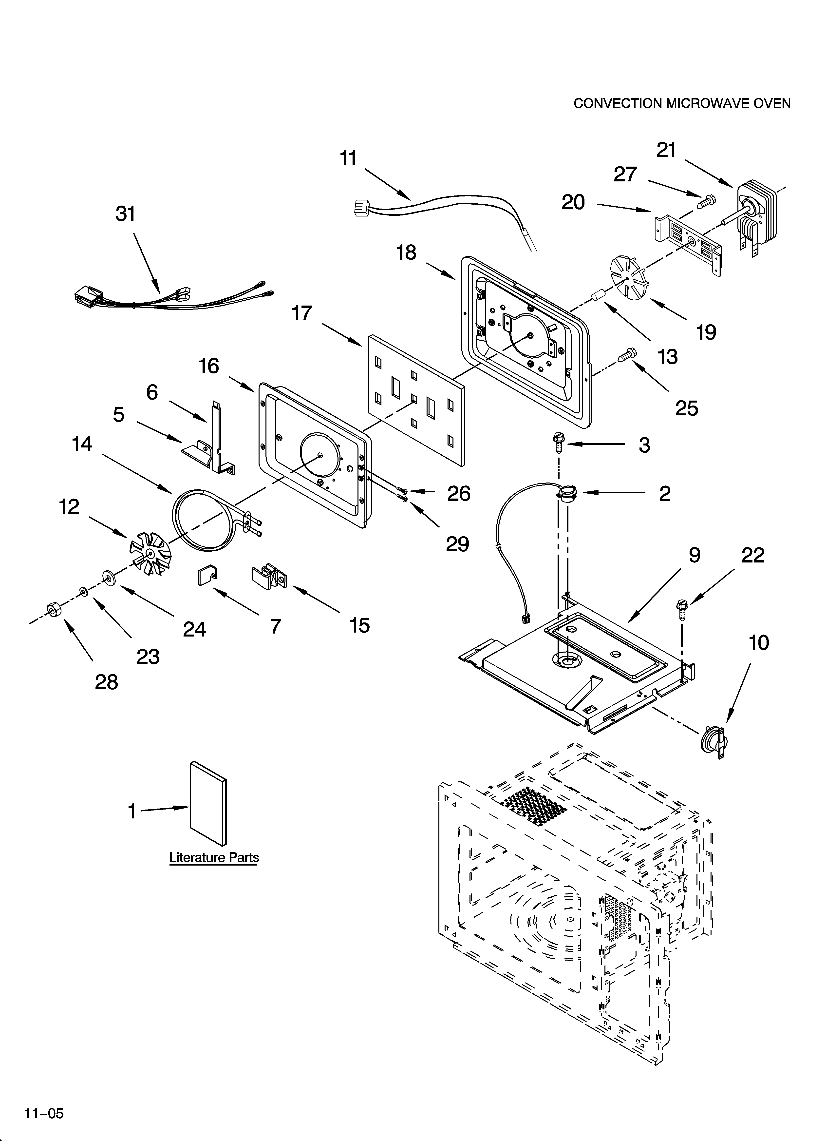 Whirlpool GM8155XJT2 convection oven parts diagram