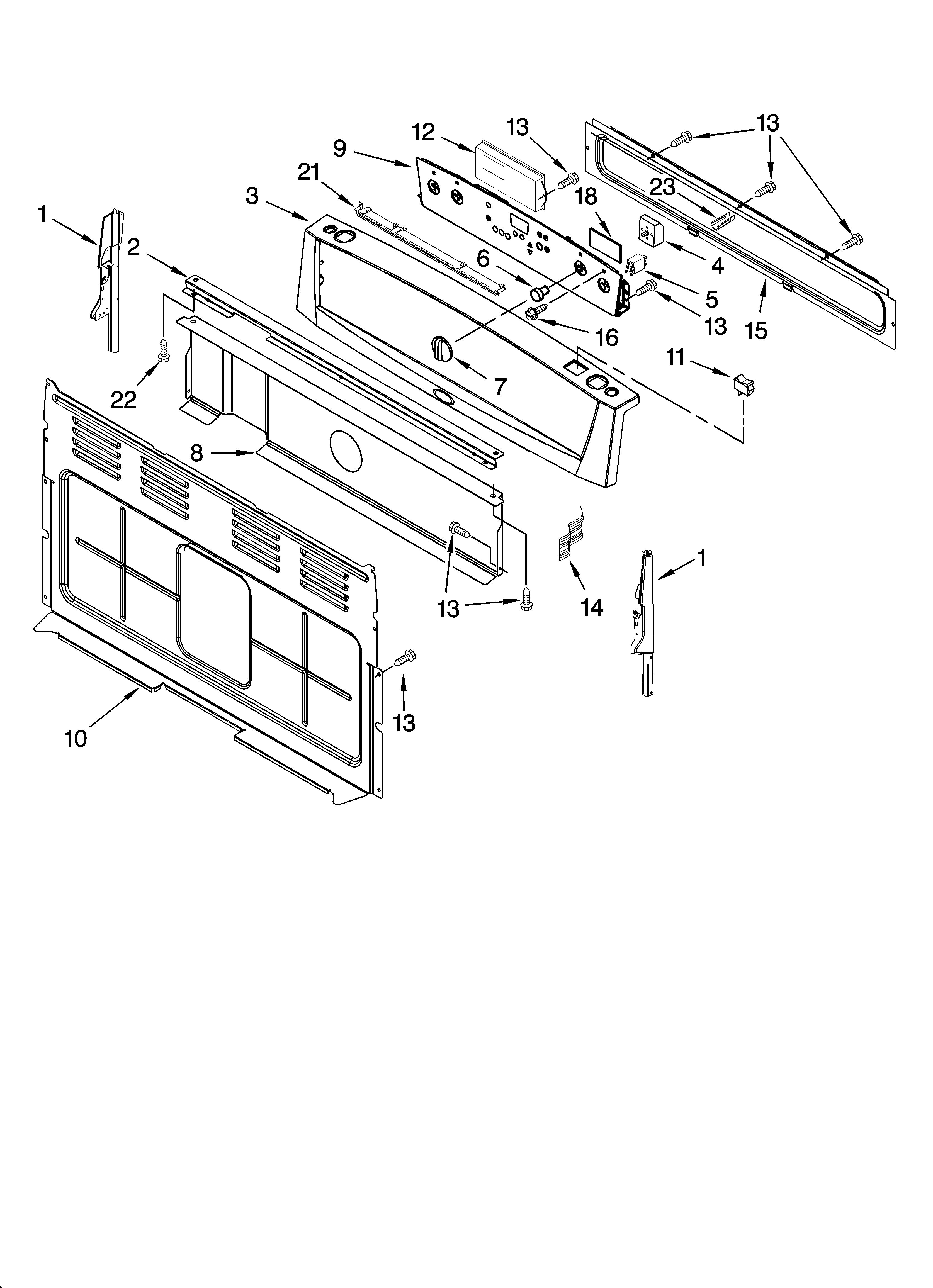 Whirlpool GR438LXRQ0 control panel parts diagram