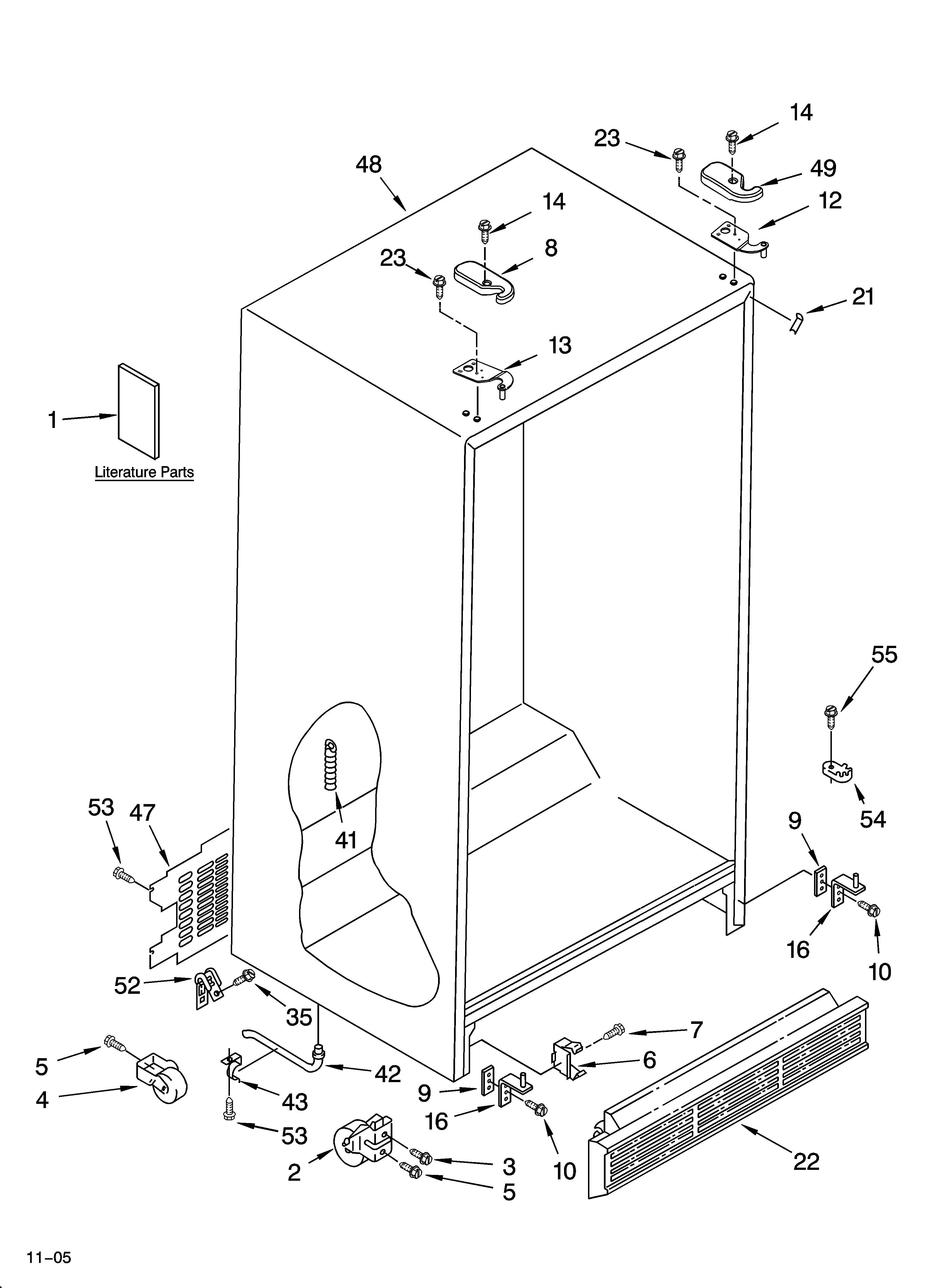 Whirlpool GS2SHKXNQ02 cabinet parts diagram