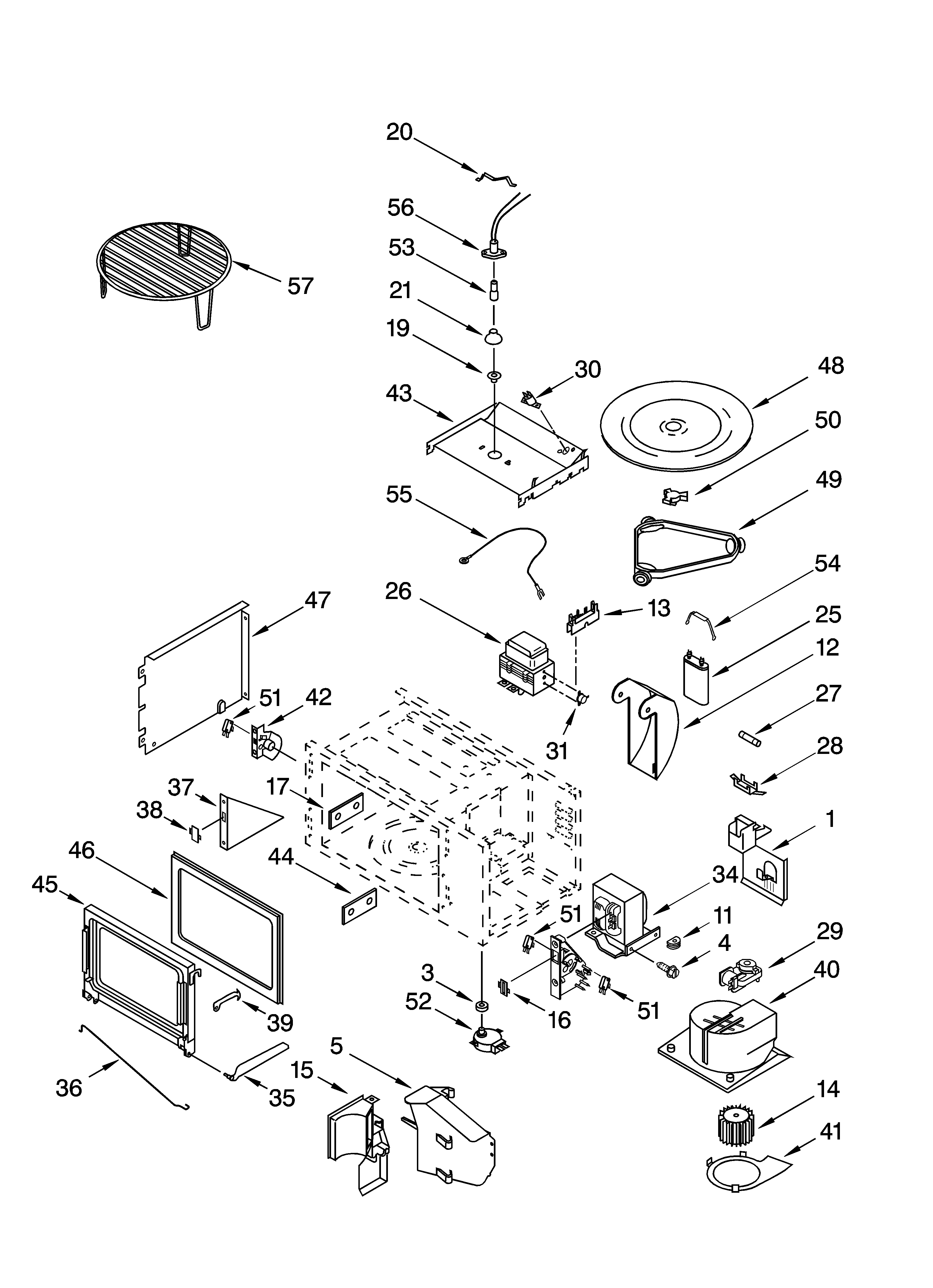 Whirlpool GSC308PRQ01 cabinet and stirrer parts diagram