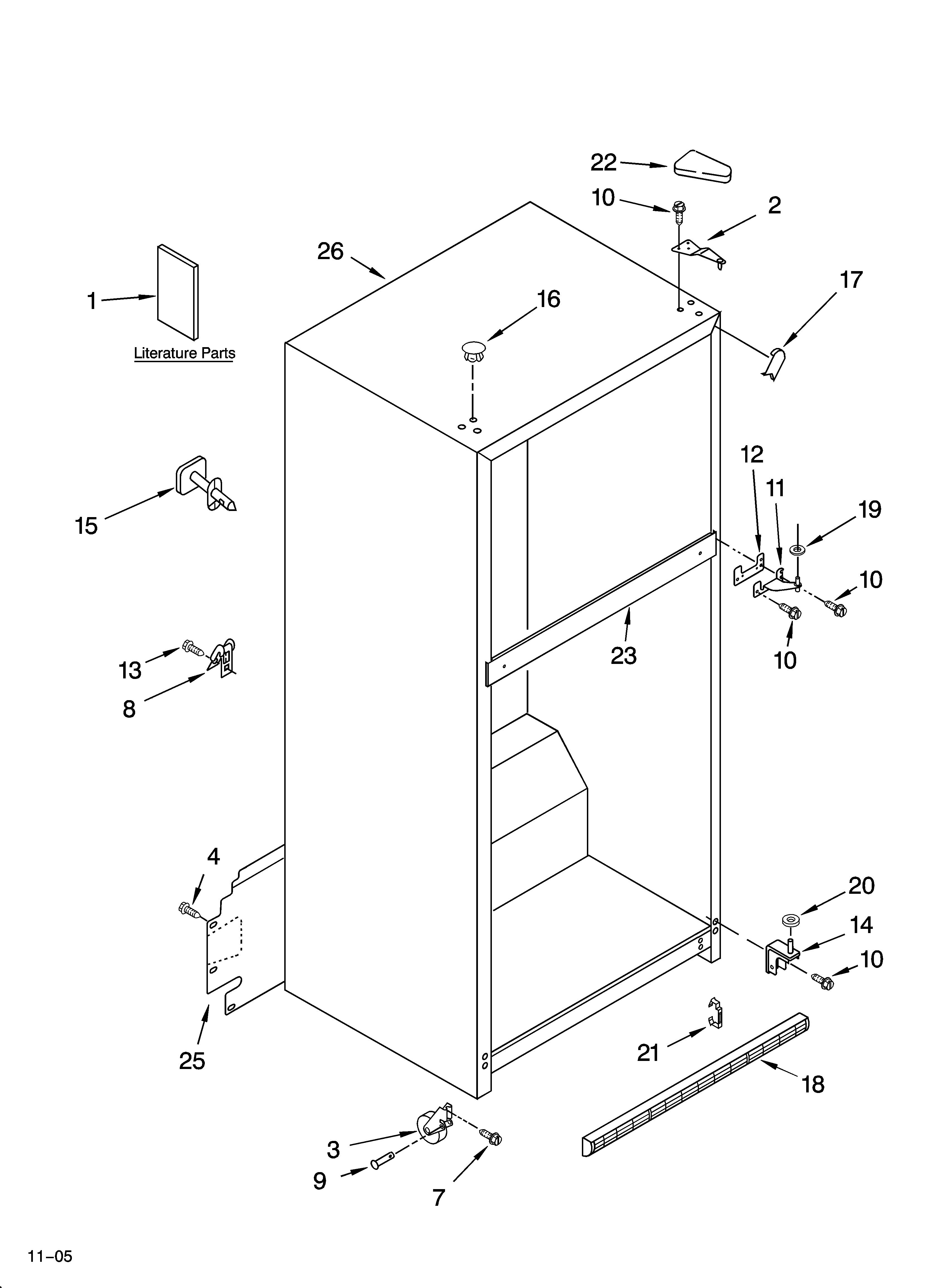 Whirlpool GT2SHKXMS04 cabinet parts diagram