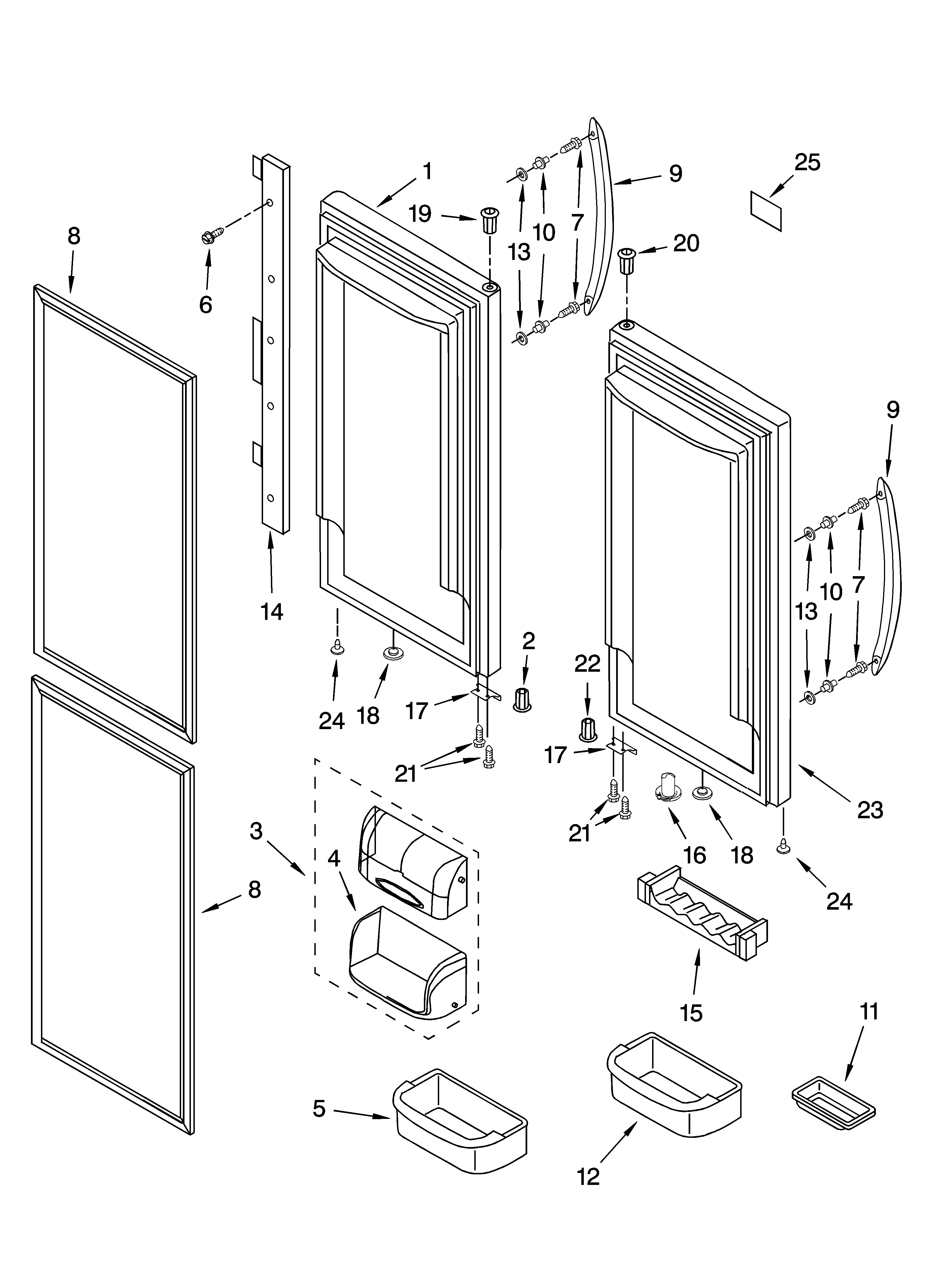 KitchenAid KBFA20ERBL01 refrigerator door parts diagram